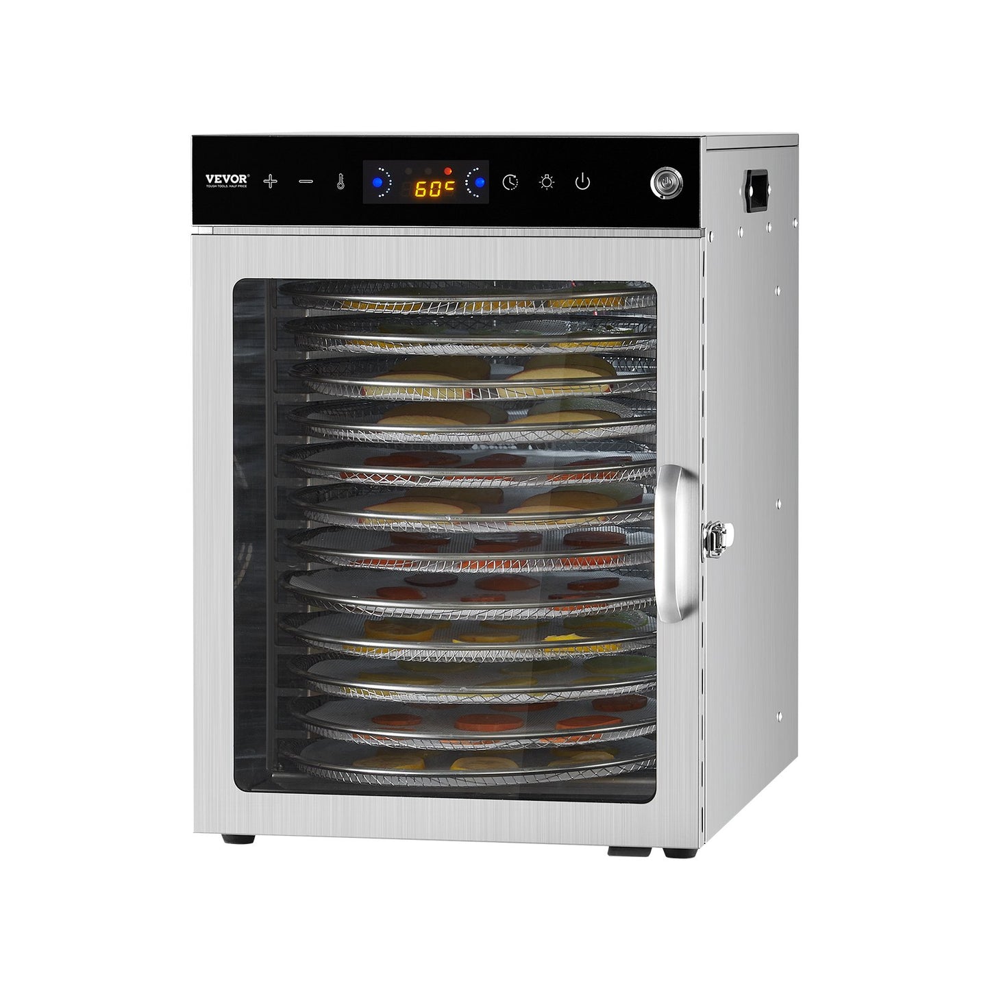 12 Trays Rotating Food Dryer Machine Stainless Steel 800W Fruit Drying