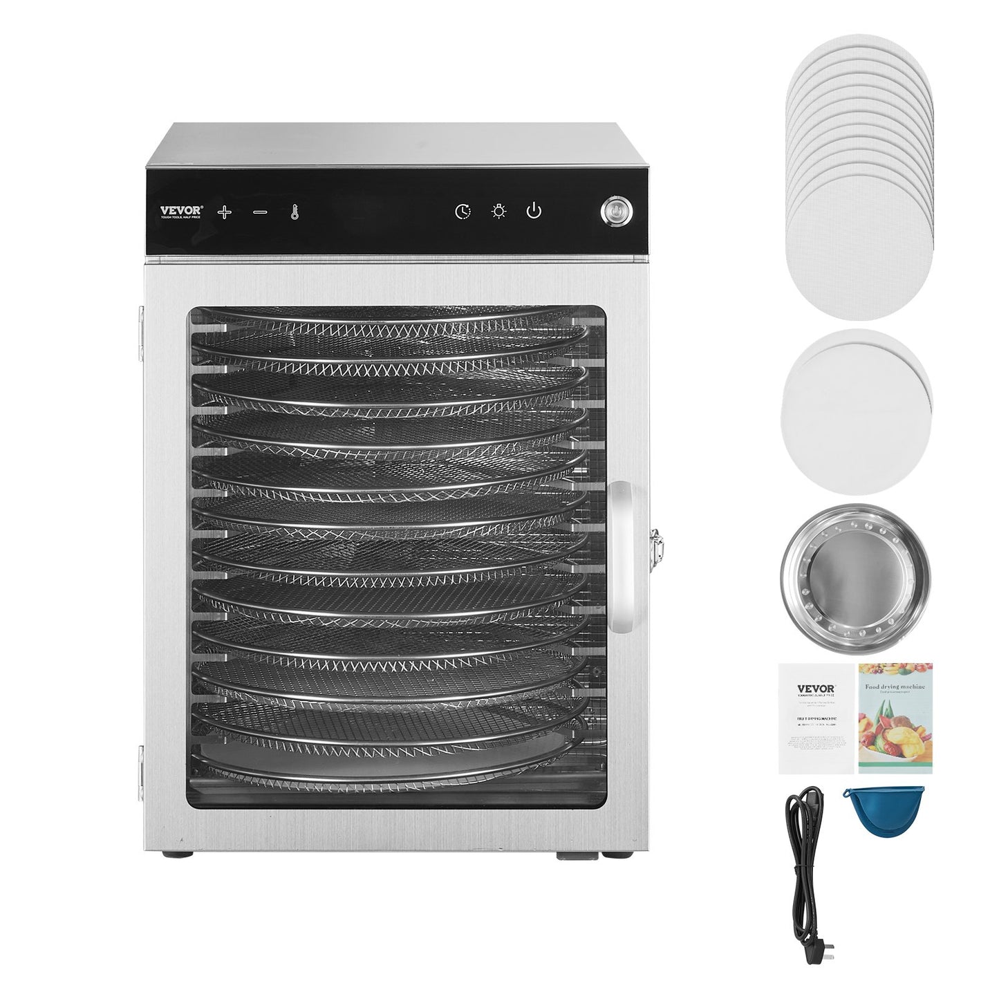 12 Trays Rotating Food Dryer Machine Stainless Steel 800W Fruit Drying