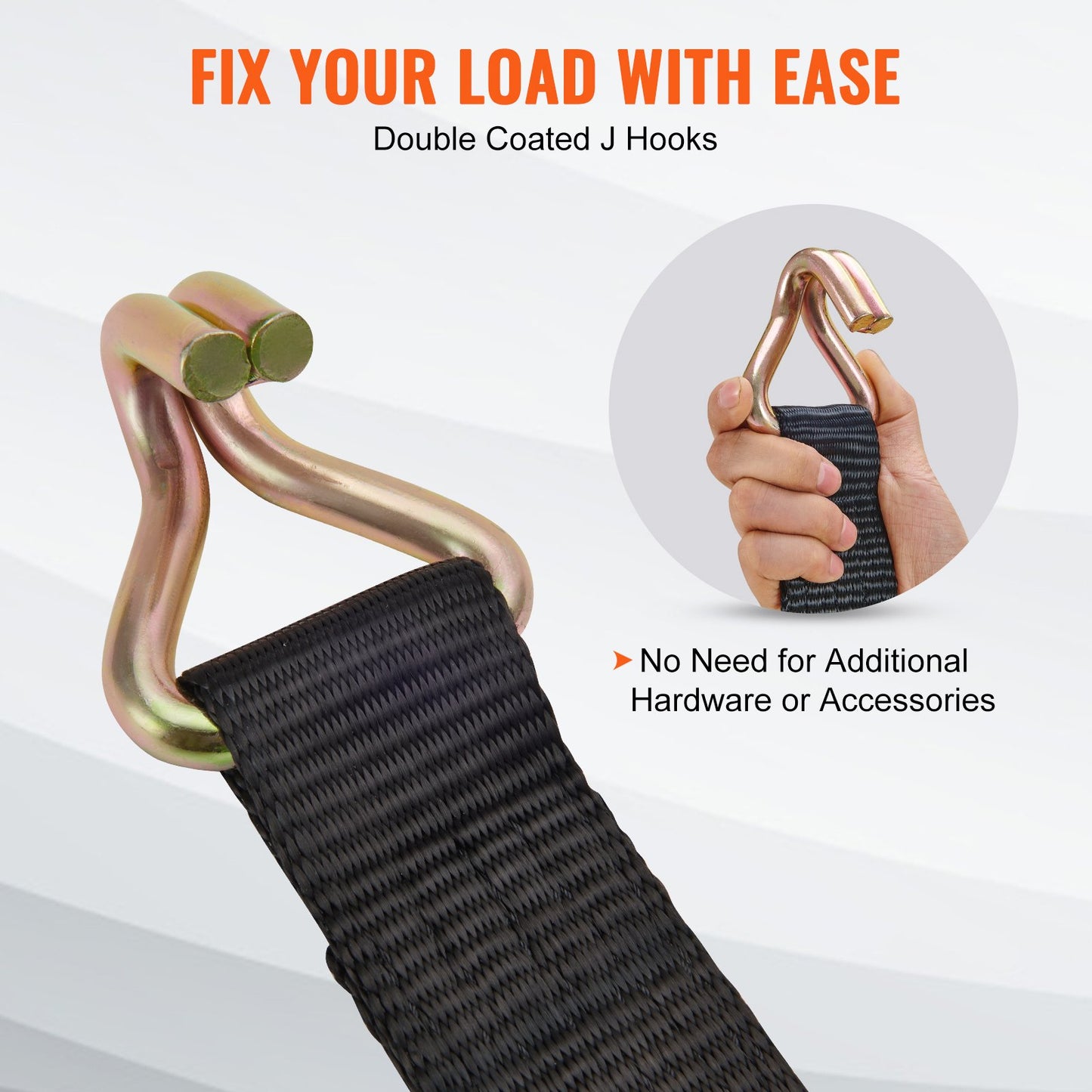 Ratchet Tie Down Straps (4PK), 11128 lb Breaking Strength, Double J-Hook Includes 4 Premium 2" x 8" Ratchet Tie Downs with Padded Handles, for Moving Load Securing, Appliances, Lawns