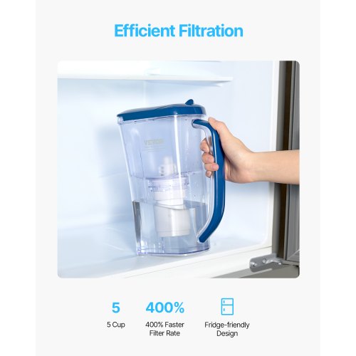 Vattenfilterkanna 9 koppar 5-stegs vattenfiltreringskanna 40 gallon