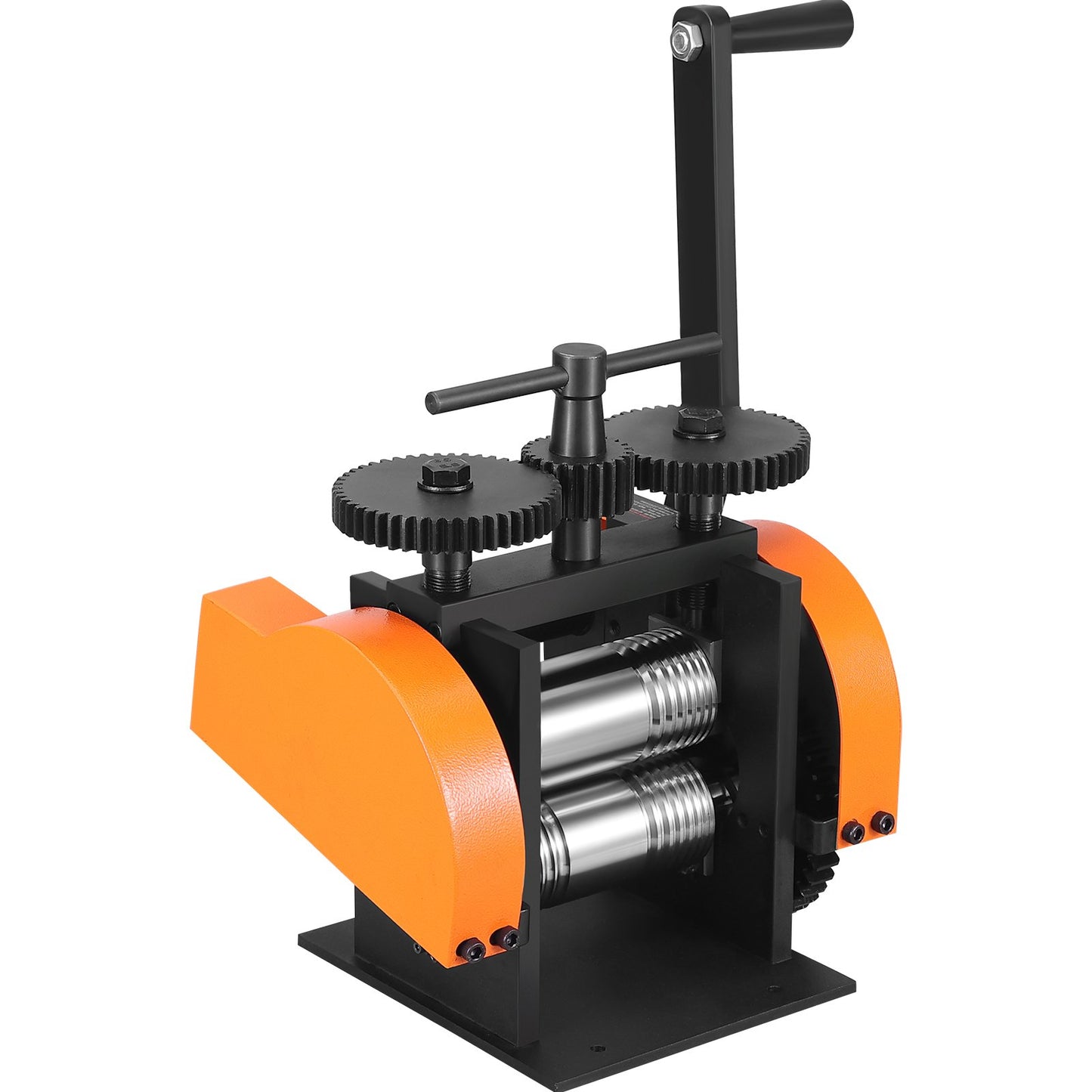 Valsverk, 1,77"/45 mm smyckesvalsmaskin, 1: 2,4 utväxlingsförhållande, 3-i-1 multifunktionsvalsverk, 0-6 mm presstjocklek för tillverkning av metallsmycken Plåt fyrkantig tråd halvcirkel