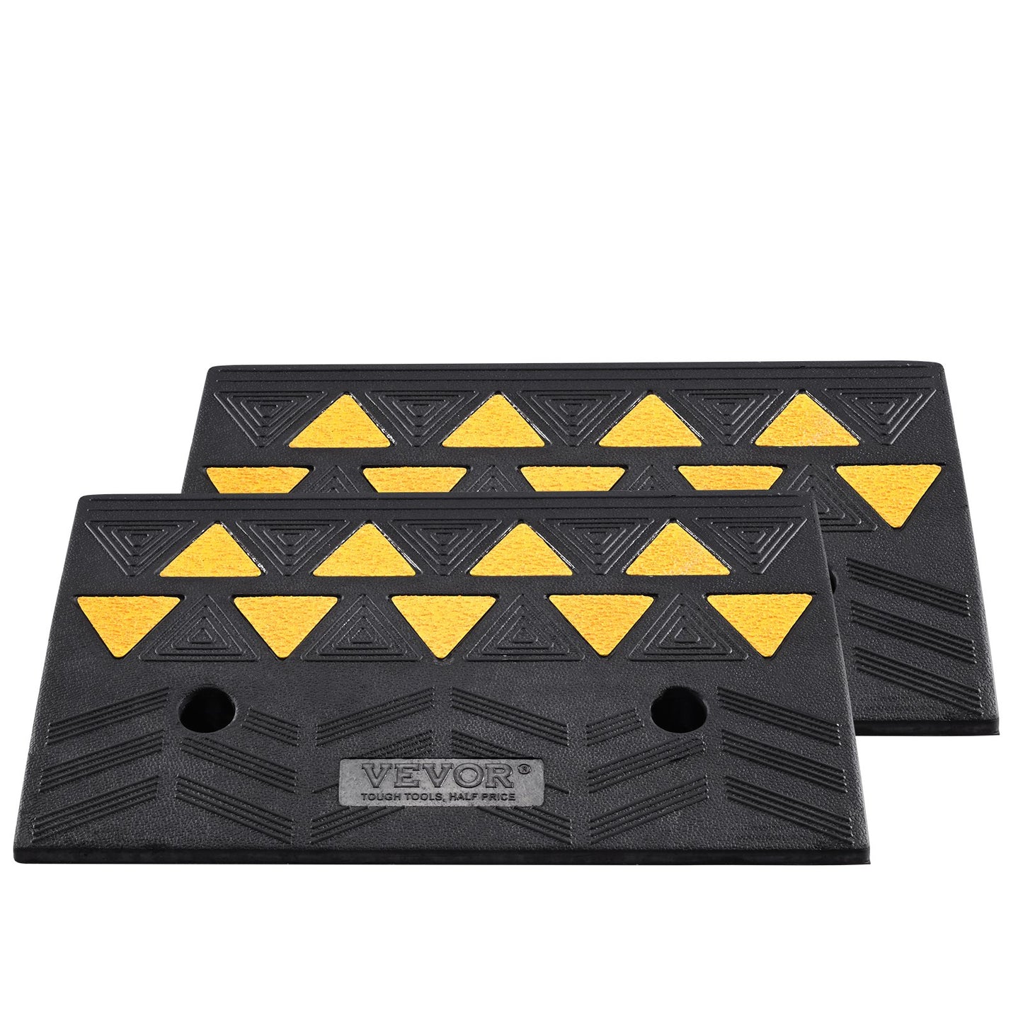 Gummikantramp 2-pack, 5" stigningshöjd Heavy-Duty 33069 lbs/15 T Kapacitet Tröskelramper, uppfartsramper med stabil rutnätsstruktur för bilar, rullstolar, cyklar, motorcyklar
