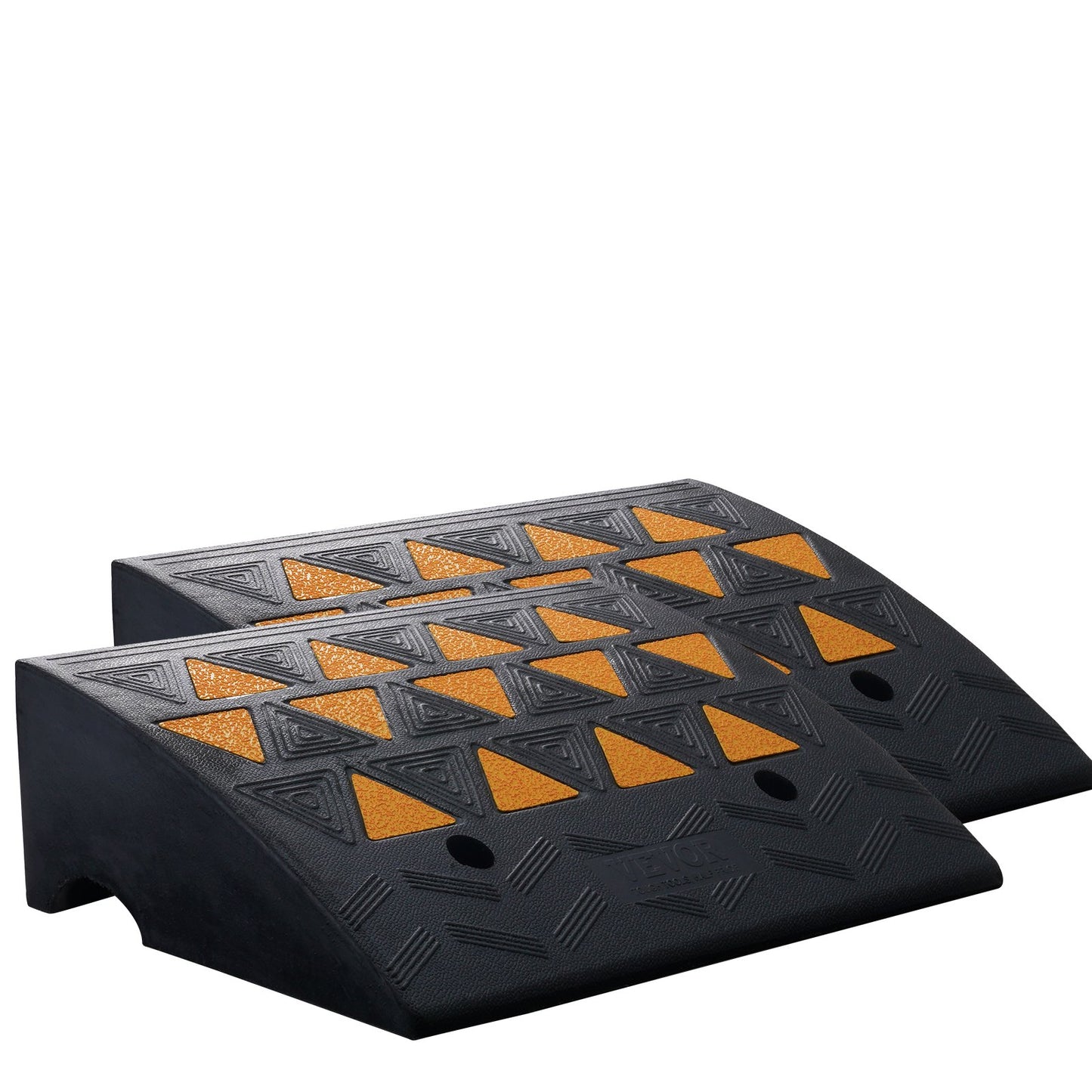 Rubber Edge Ramp 2-Pack, 6" Rise Height Heavy-Duty 33069 lbs/15 T Capacity Threshold Ramps, Driveway Ramps with Stable Grid Structure for Cars, Wheelchairs, Bicycles, Motorcycles