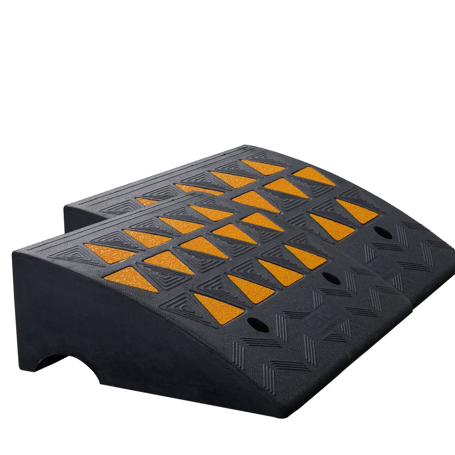 Rubber Edge Ramp 2-Pack, 6" Rise Height Heavy-Duty 33069 lbs/15 T Capacity Threshold Ramps, Driveway Ramps with Stable Grid Structure for Cars, Wheelchairs, Bicycles, Motorcycles