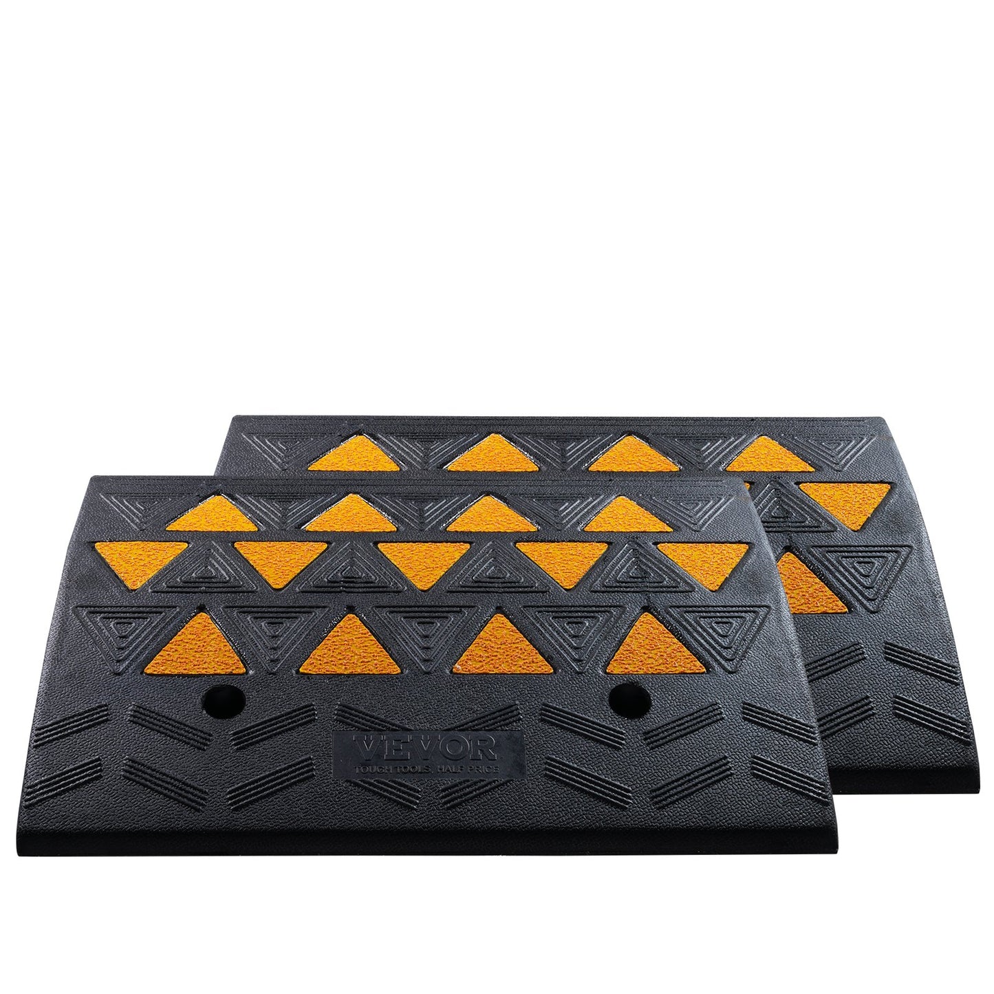 Rubber Edge Ramp 2-Pack, 6" Rise Height Heavy-Duty 33069 lbs/15 T Capacity Threshold Ramps, Driveway Ramps with Stable Grid Structure for Cars, Wheelchairs, Bicycles, Motorcycles