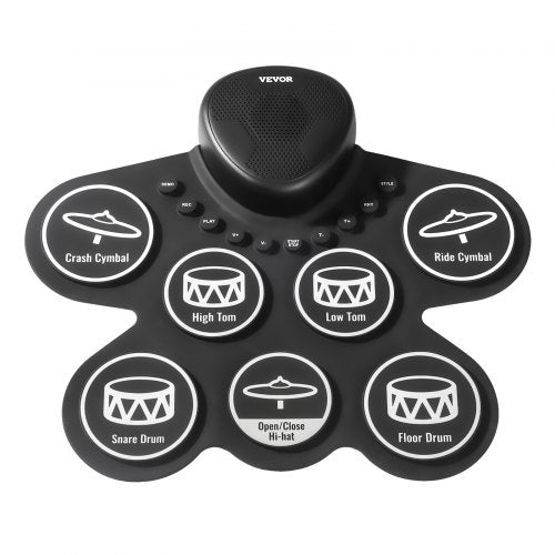 E-Drum Set 7-Pads Kinderschlagzeug mit Kopfhöreranschluss Pedale Lautsprecher