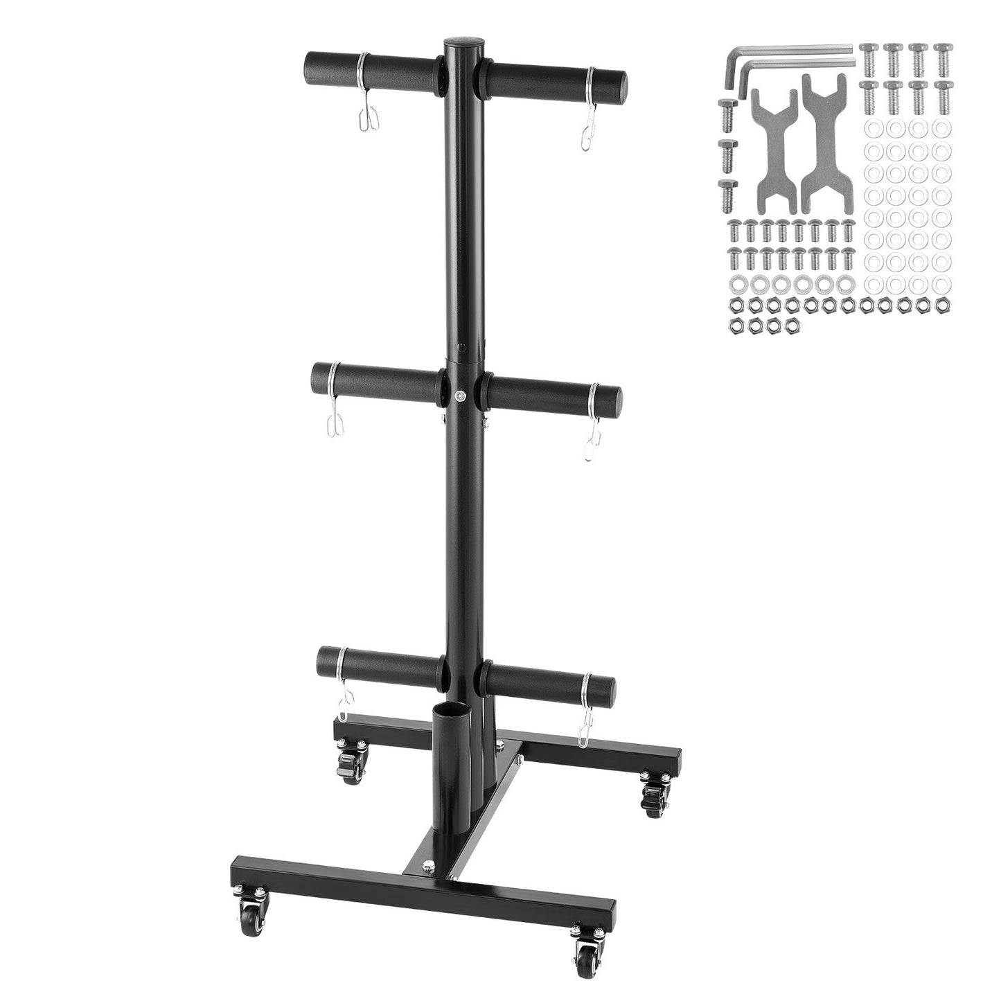 Vertikales Hantelscheiben-Rack für das Heim-Fitnessstudio, Langhantel-Aufbewahrung mit Rädern, 1000 lbs