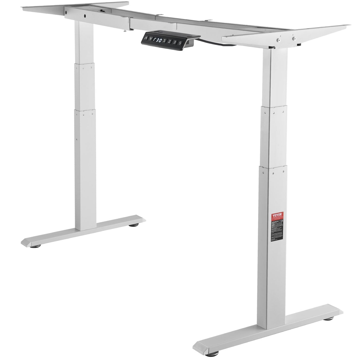 Elektrisk Ståbordsram Dubbelmotor Justerbar 66-129cm H Vit