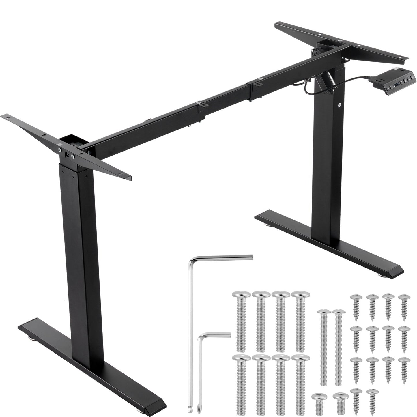 Elektrisk Ståbordsram Justerbar 70-117 cm H Svart Arbetsstationssockel