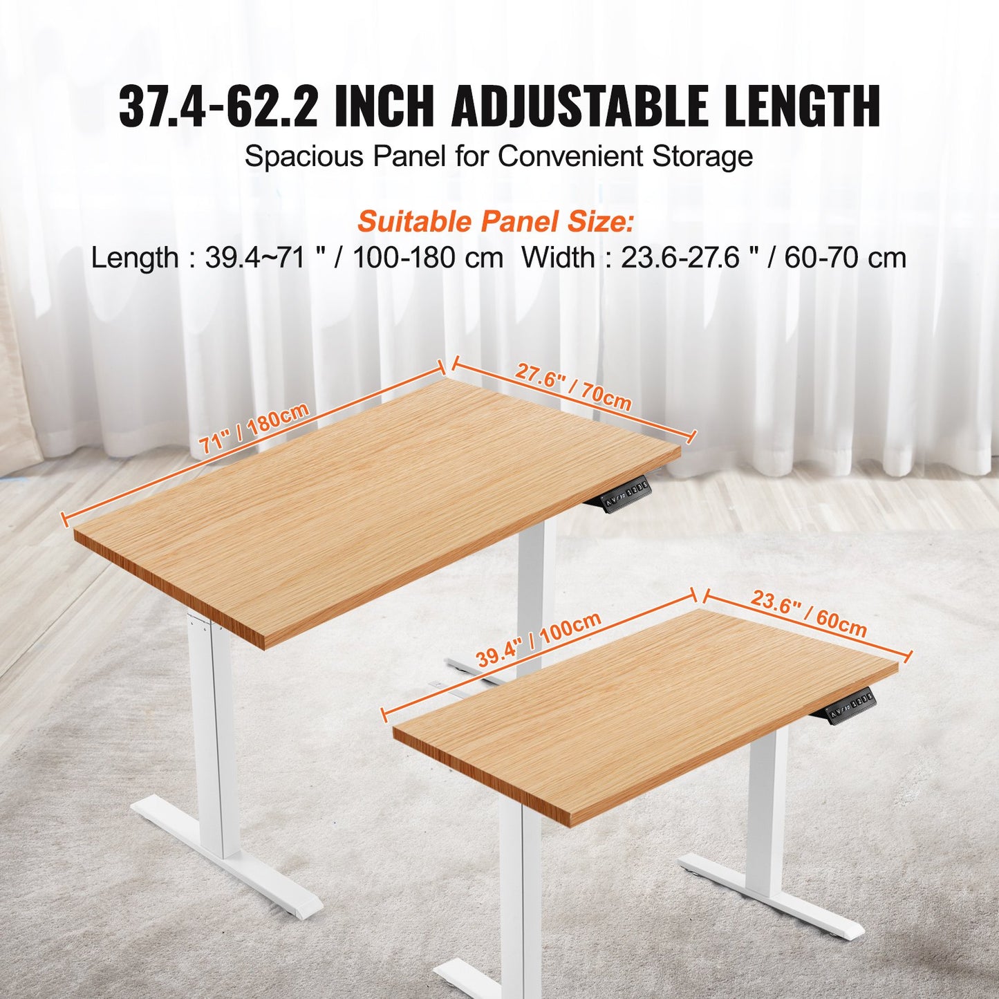 Elektrischer Stehpult-Stativ, verstellbar, 70 – 117 cm H, Arbeitsplatz, Weiß