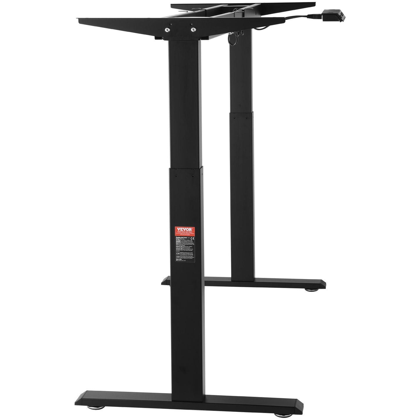 Elektrisk Ståbordsram Dubbelmotor Justerbar 70-117 cm H Svart