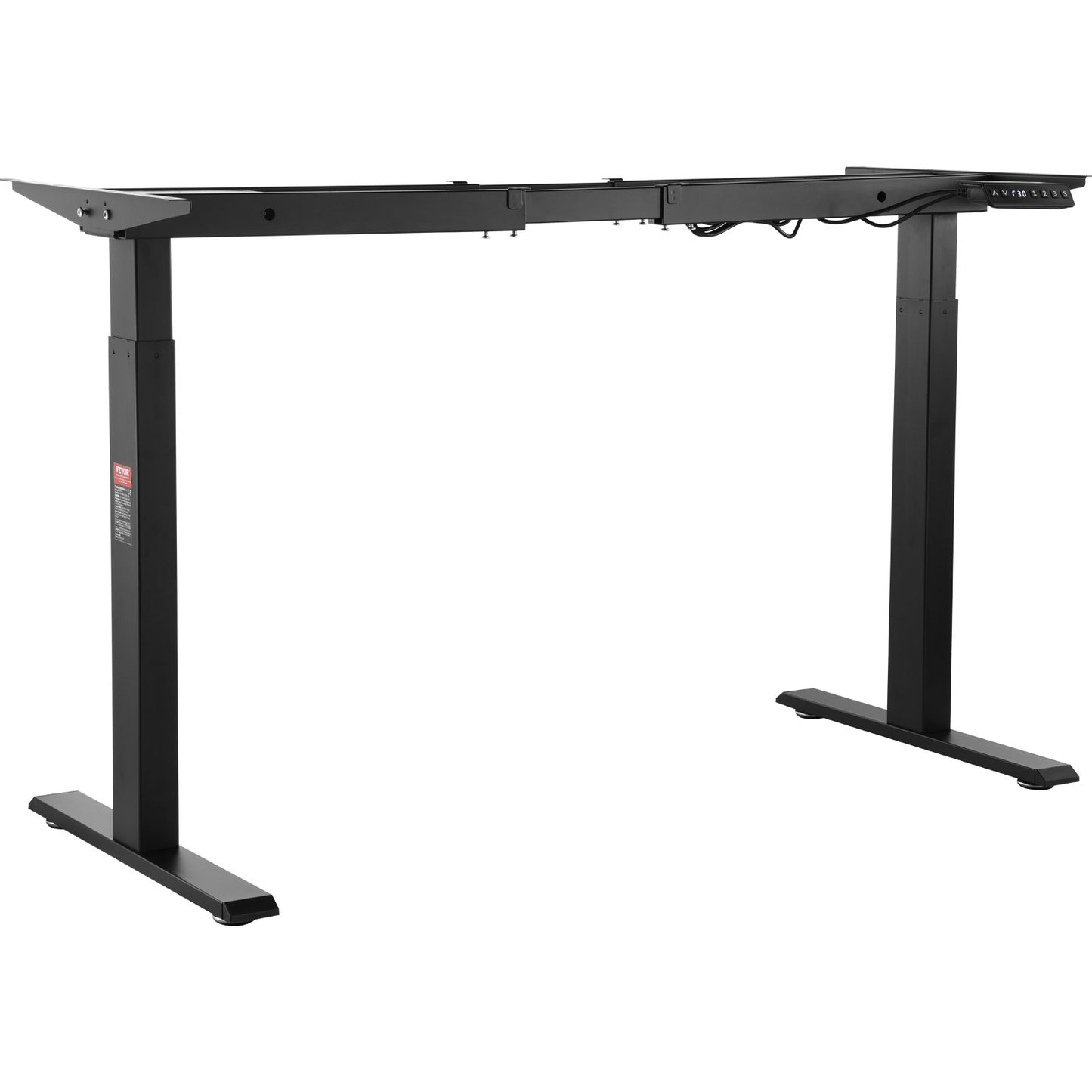 Elektrisk Ståbordsram Dubbelmotor Justerbar 70-117 cm H Svart