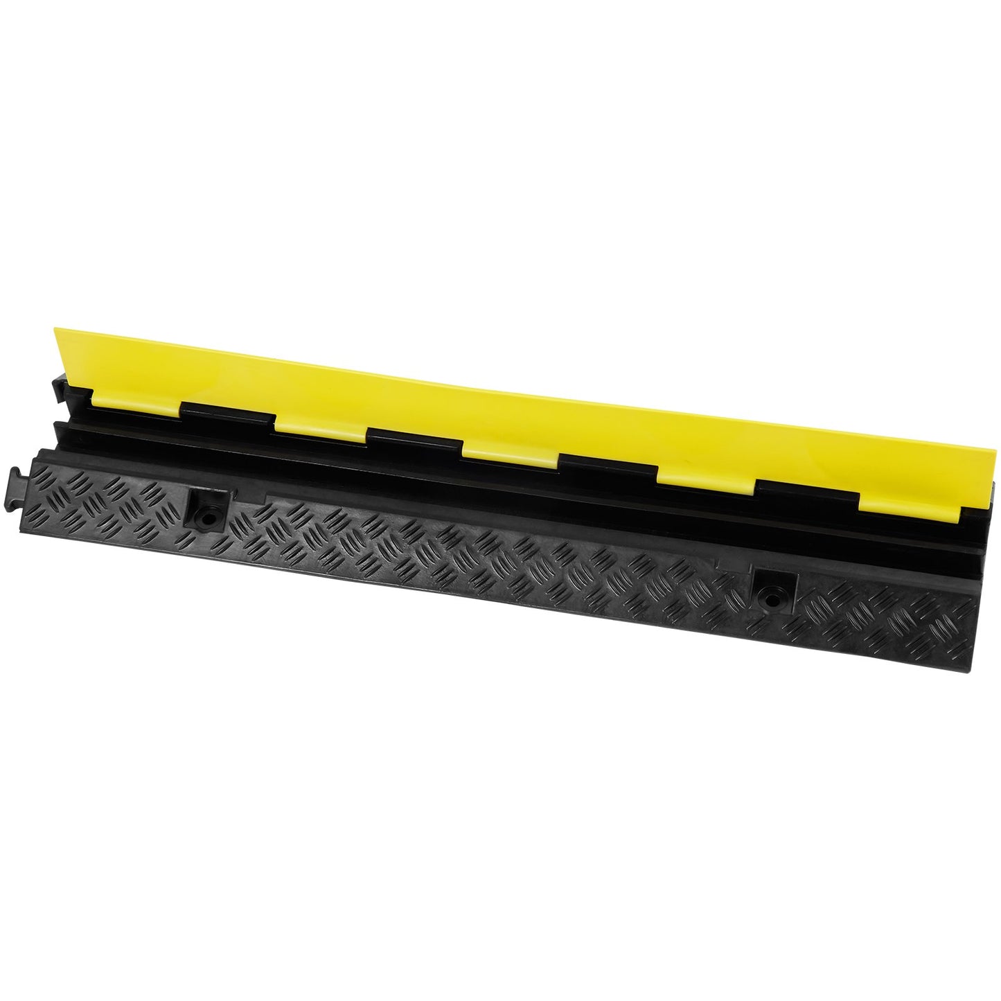 3er-Pack Gummi-Kabelschutzrampe, 2-Kanal, 12.000 lbs/Achsenkapazität, Hochleistungs-Schlauchdrahtabdeckung, Rampenauffahrt, Verkehrsgeschwindigkeitsbarriere mit faltbarer oberer Abdeckung und 50 Fuß Warnband, für drinnen und draußen