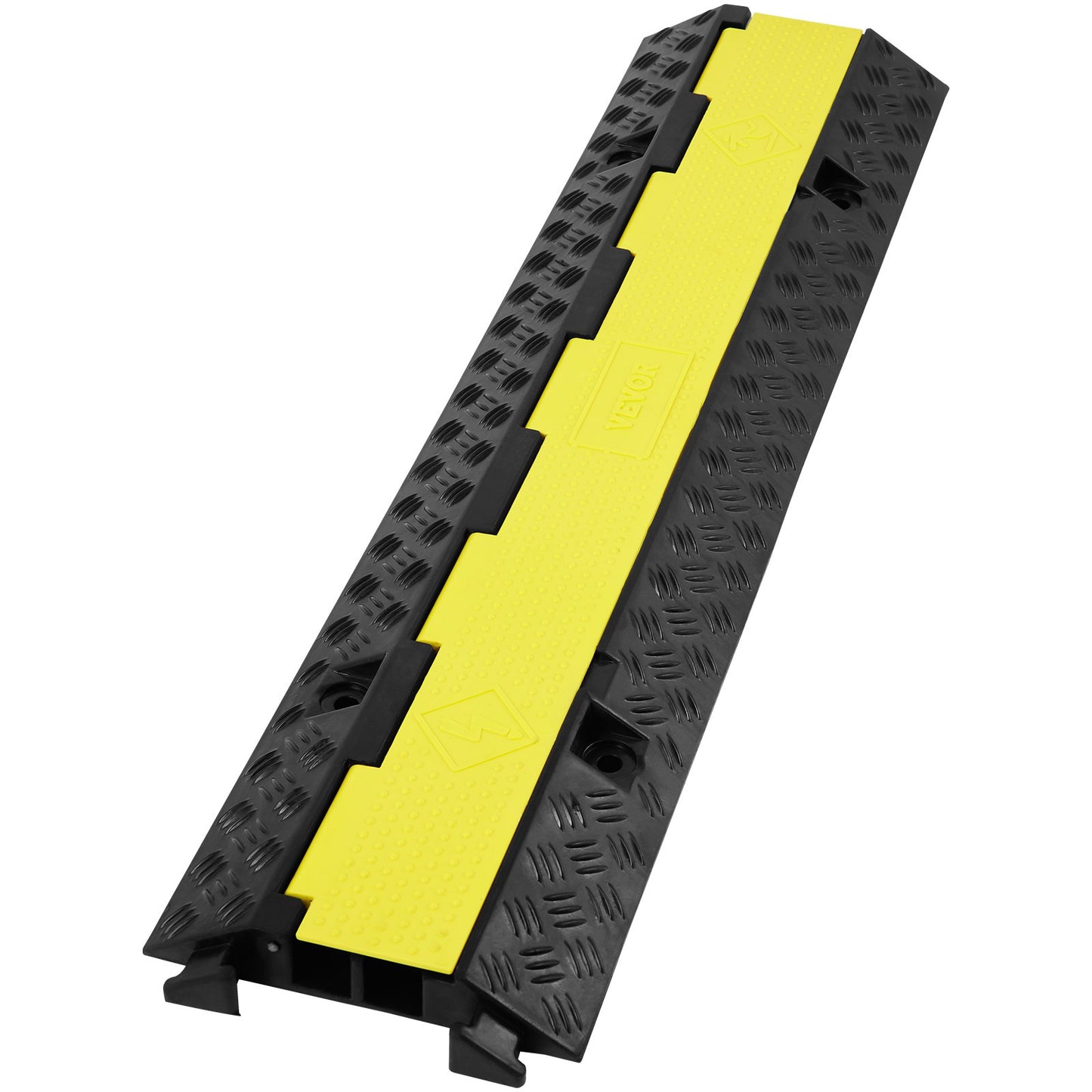 3er-Pack Gummi-Kabelschutzrampe, 2-Kanal, 12.000 lbs/Achsenkapazität, Hochleistungs-Schlauchdrahtabdeckung, Rampenauffahrt, Verkehrsgeschwindigkeitsbarriere mit faltbarer oberer Abdeckung und 50 Fuß Warnband, für drinnen und draußen