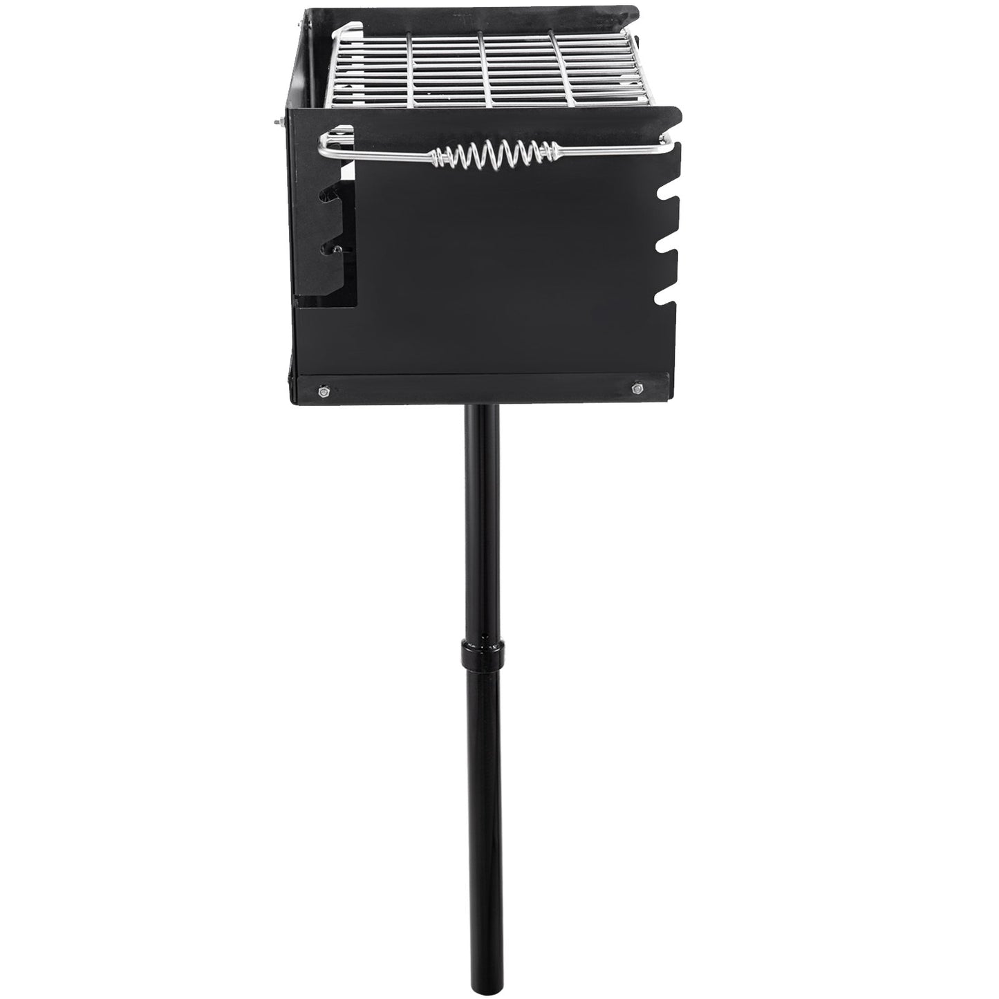 Park Style Outdoor-Grill, 16 x 16 Zoll Park Style Holzkohlegrill, Karbonstahl, Park Style BBQ-Grill, verstellbarer Park-Holzkohlegrill mit Edelstahl-Outdoor-Parkgrill, Säulen im Boden
