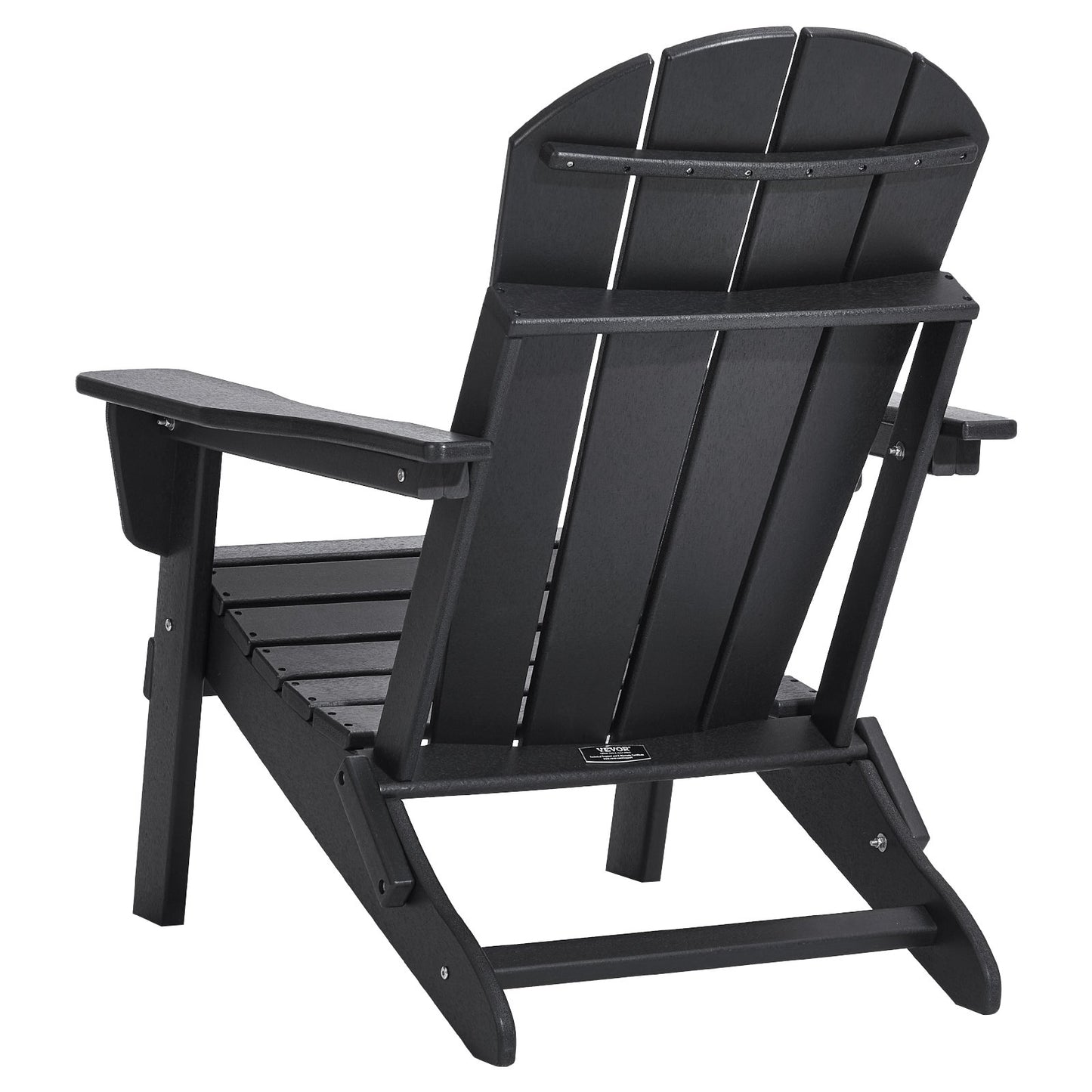 Adirondack Stol Plast Set med 2 All-Weather Folding Fire Pit Black