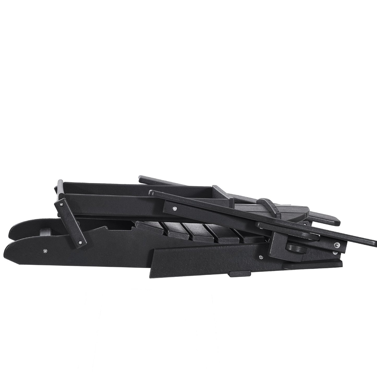 Adirondack Stol Plast Set med 2 All-Weather Folding Fire Pit Black
