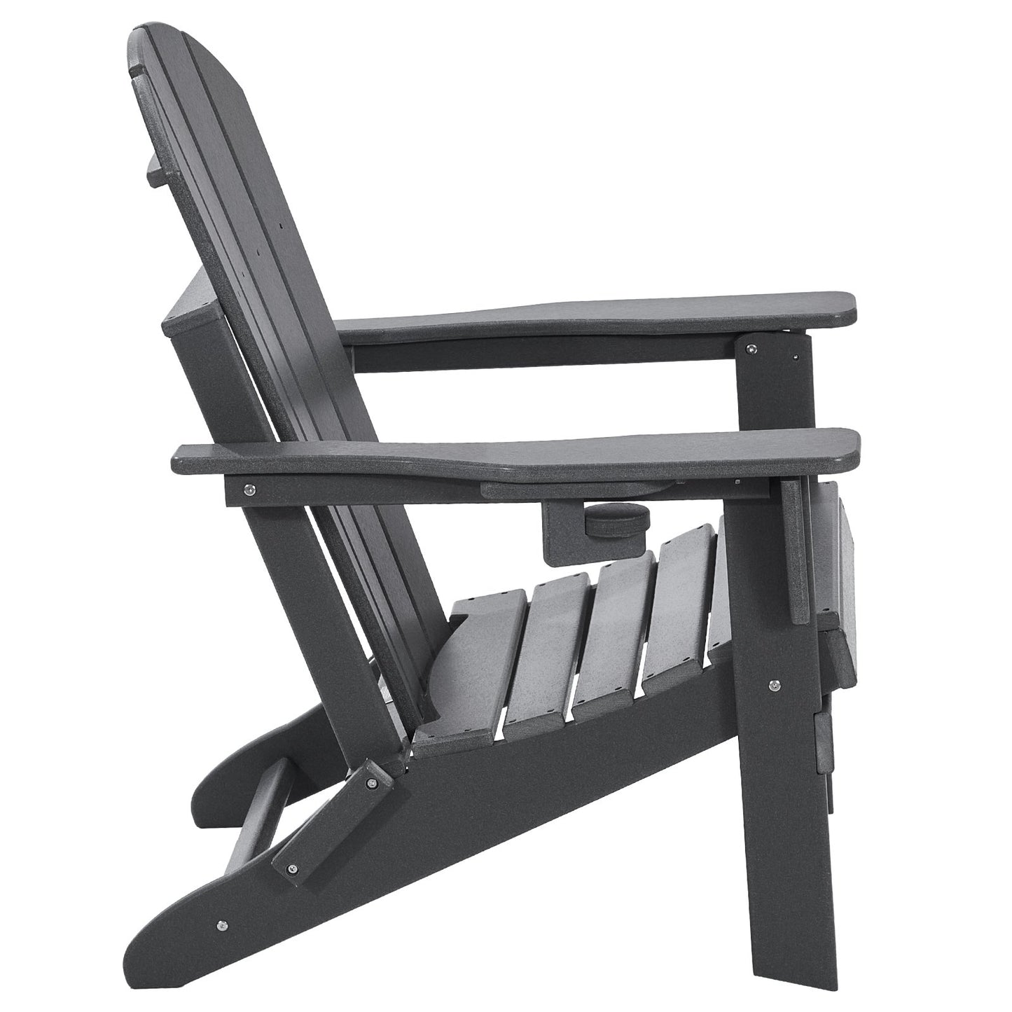 Adirondack Stol Plast Set med 2 All Weather Folding Fire Pit Grey