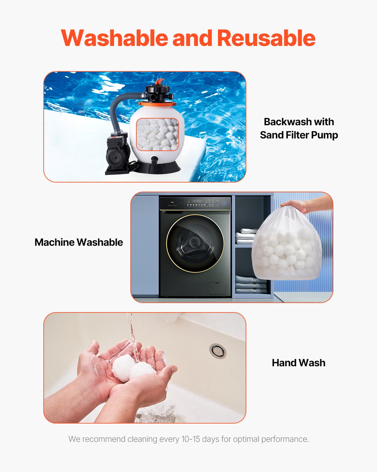 Pool-Filterbälle für Sandfilterpumpe, 2,1 kg, wiederverwendbar, für Pool