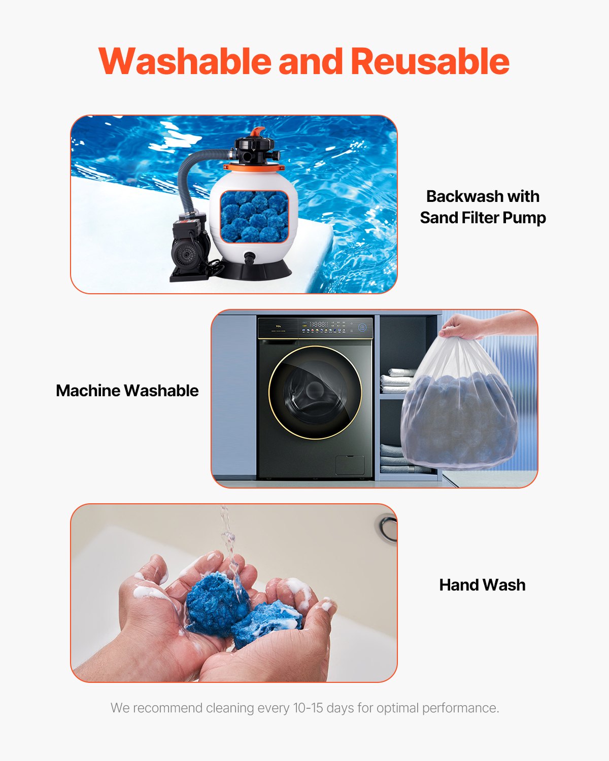 Pool-Filterbälle für Sandfilterpumpe, Pool, 1,8 kg, wiederverwendbar, blau