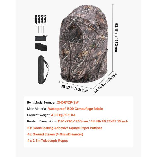 Single Person Portable Hunting Blind Ground Deer Duck Carrying Bag | EU