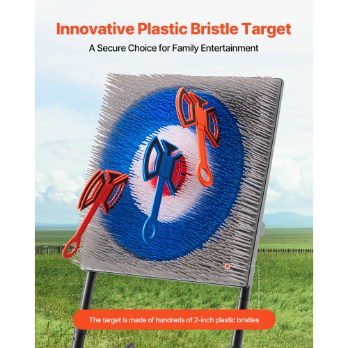 Axe Throwing Game Plastic Brush Target 8 Throwing Axes Set Steel Frame | EU