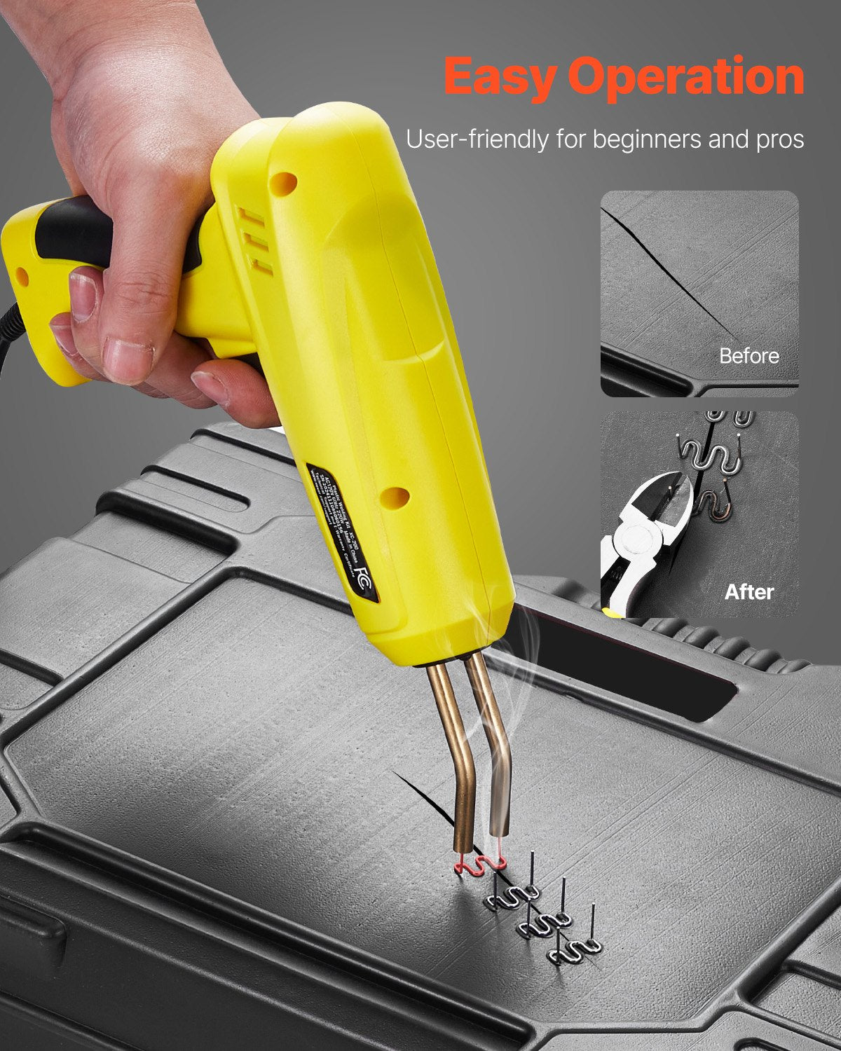 Plastic Welder 220W Plastic Welding Gun Kit with 800 Staples and 56 Rods