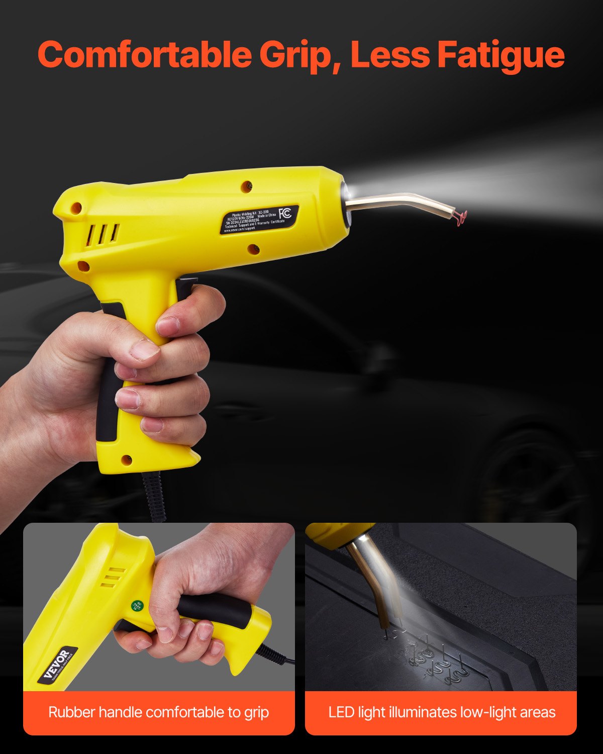 Plastic Welder 220W Plastic Welding Gun Kit with 800 Staples and 56 Rods