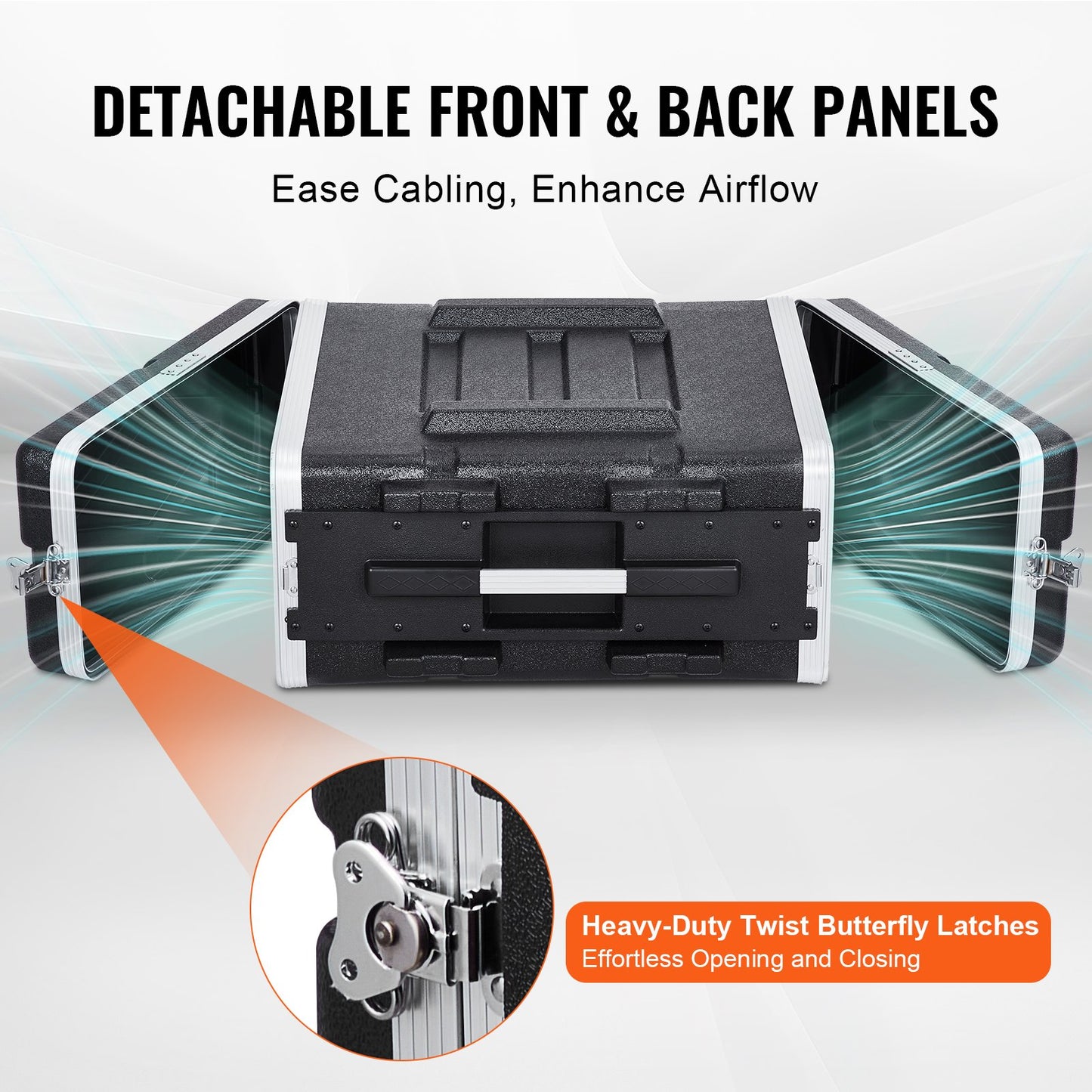 4U Rack Case Server Rack Cabinet 19 in Depth with ABS Construction Handle