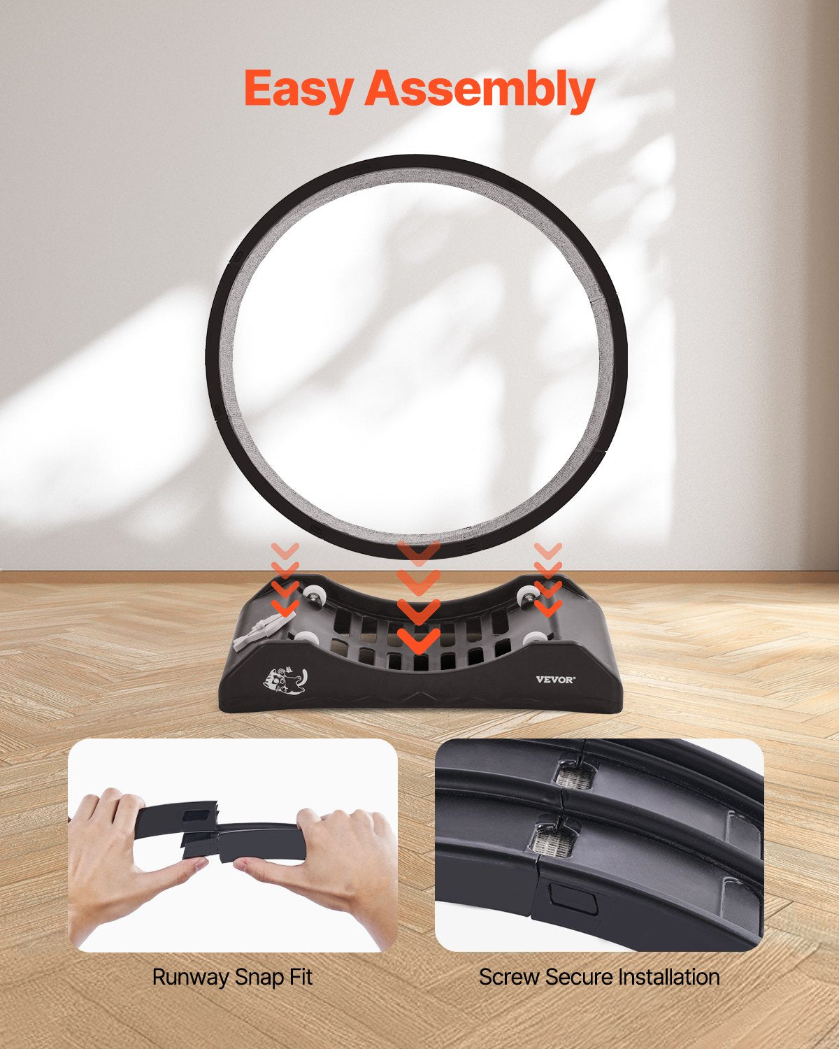Cat Training Wheel 31.5 in Large Indoor Cat Running Wheel Treadmill Black