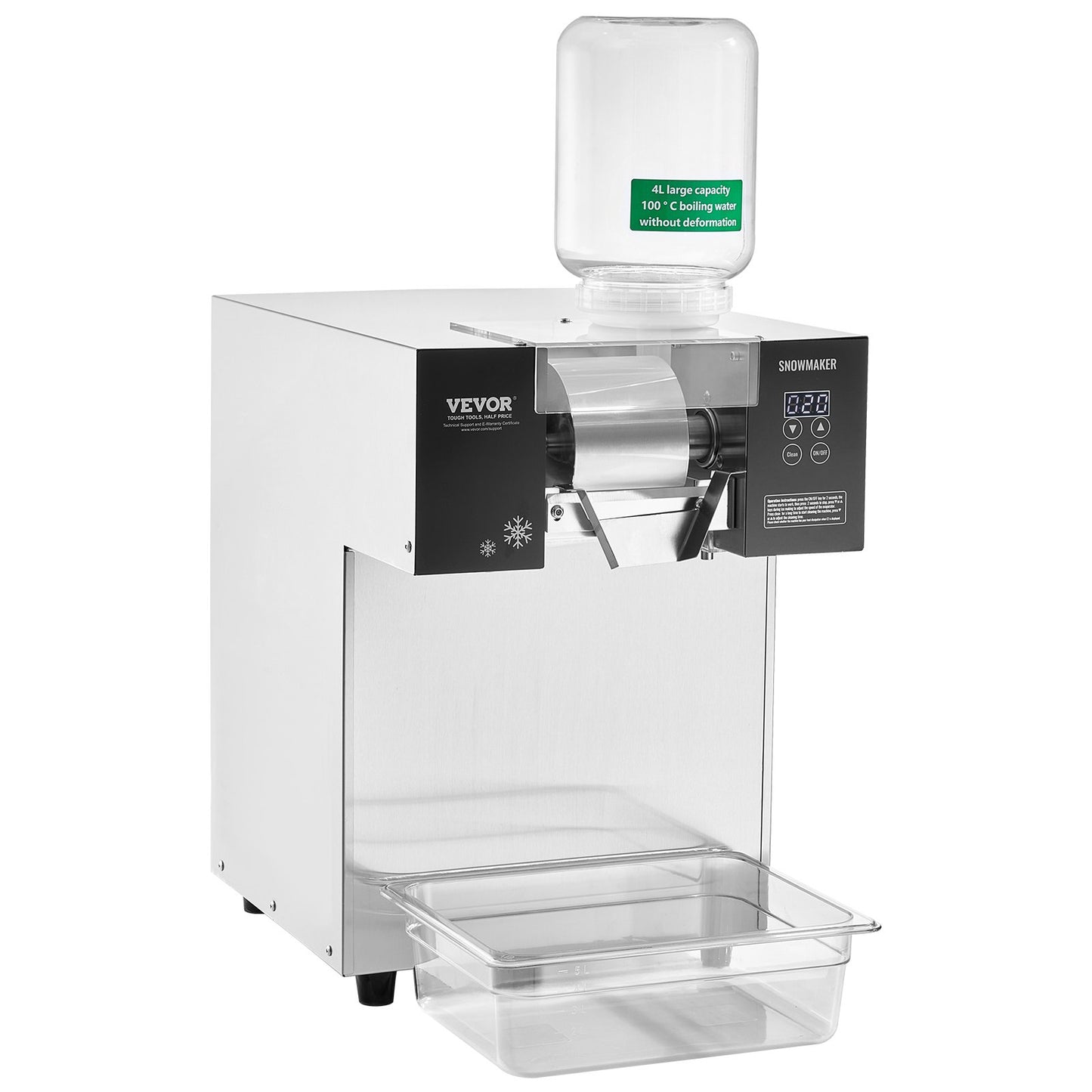 Commercial Snowflake Ice Cream Machine 385LBS/24H Stainless Steel For Ice Cream