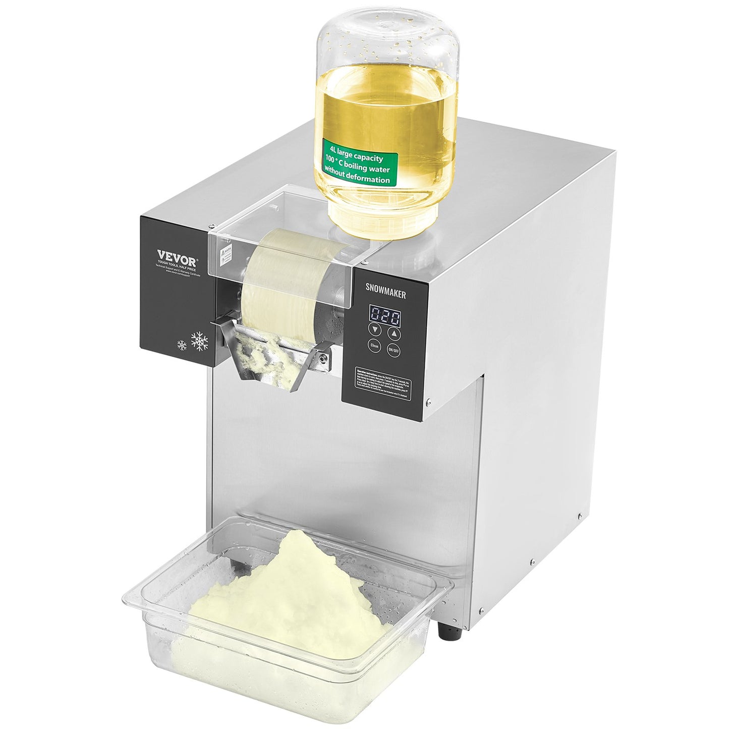 Commercial Snowflake Ice Cream Machine 385LBS/24H Stainless Steel For Ice Cream