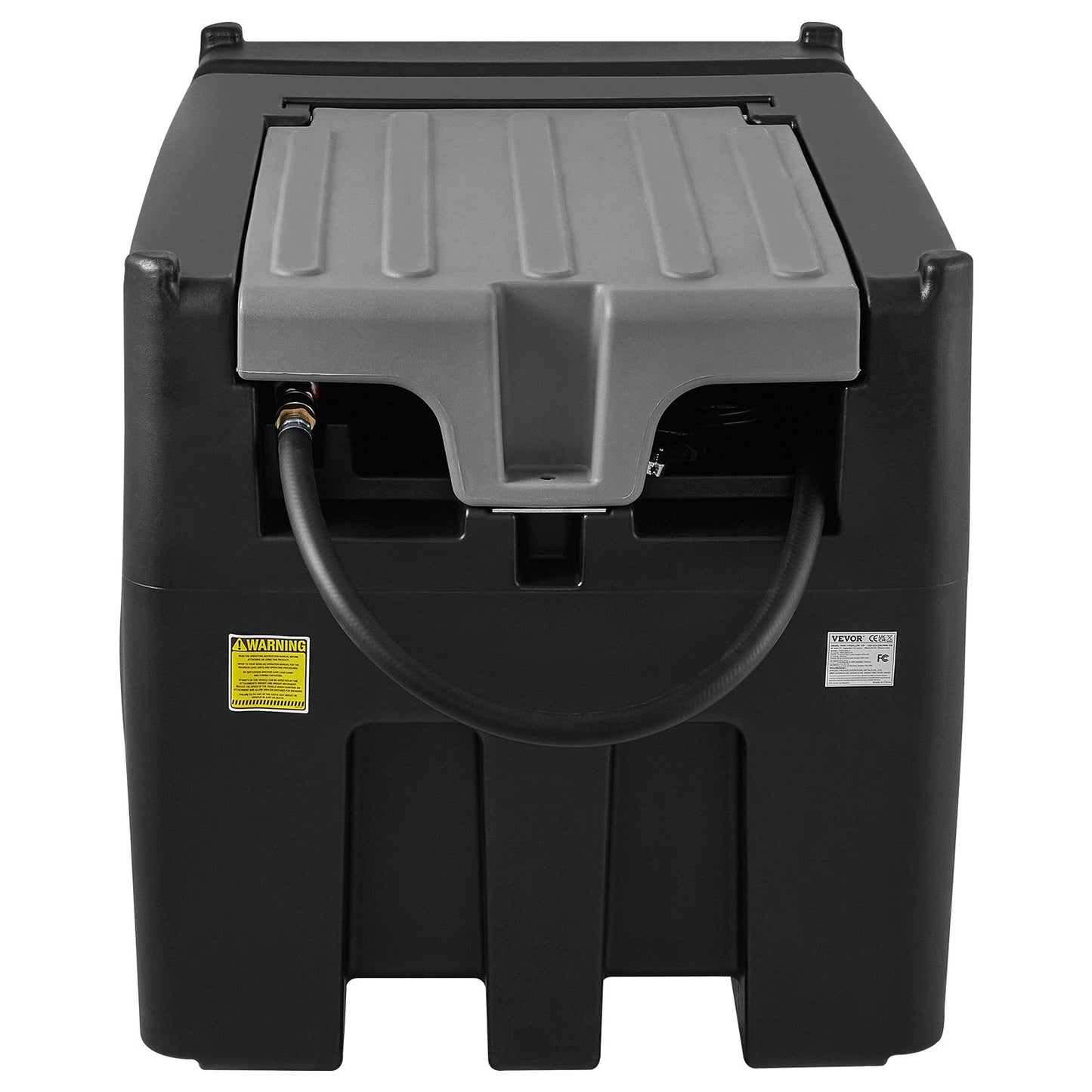 Portable Diesel Tank, 116 Gallon Capacity & 10 GPM Flow Rate, Diesel Fuel Tank with 12V Electric Transfer Pump and 13.1 Feet Rubber Hose, PE Diesel Transfer Tank for Easy Fuel Transport, Black