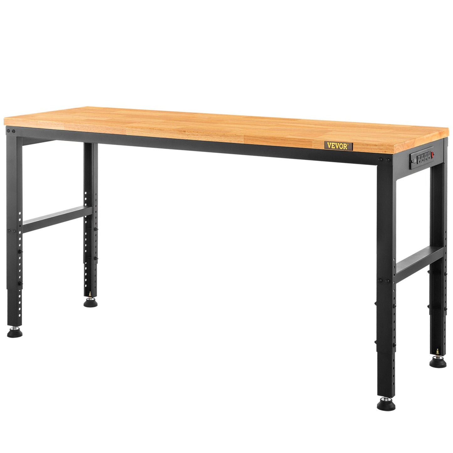 Arbetsbänk med justerbar höjd 61"L x 20"W Arbetsbänksbord med eluttag