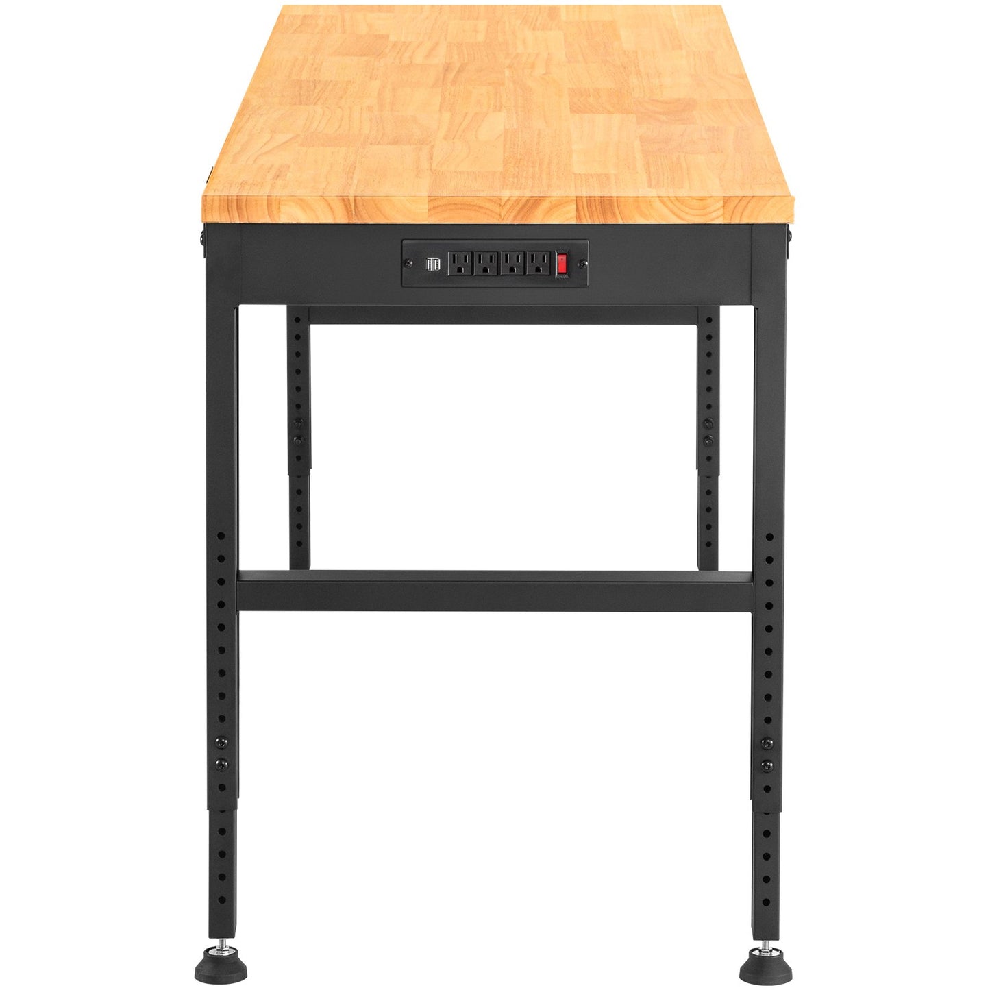 Arbetsbänk med justerbar höjd 61"L x 20"W Arbetsbänksbord med eluttag