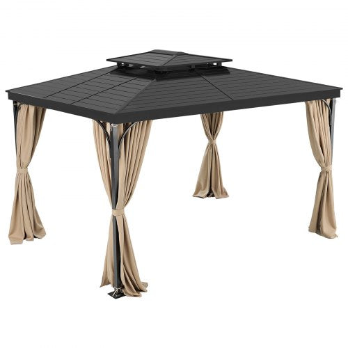 Gazebo Curtain 3.3 x 2.7 x 1.9 m Waterproof Gazebo Curtains Khaki | EU