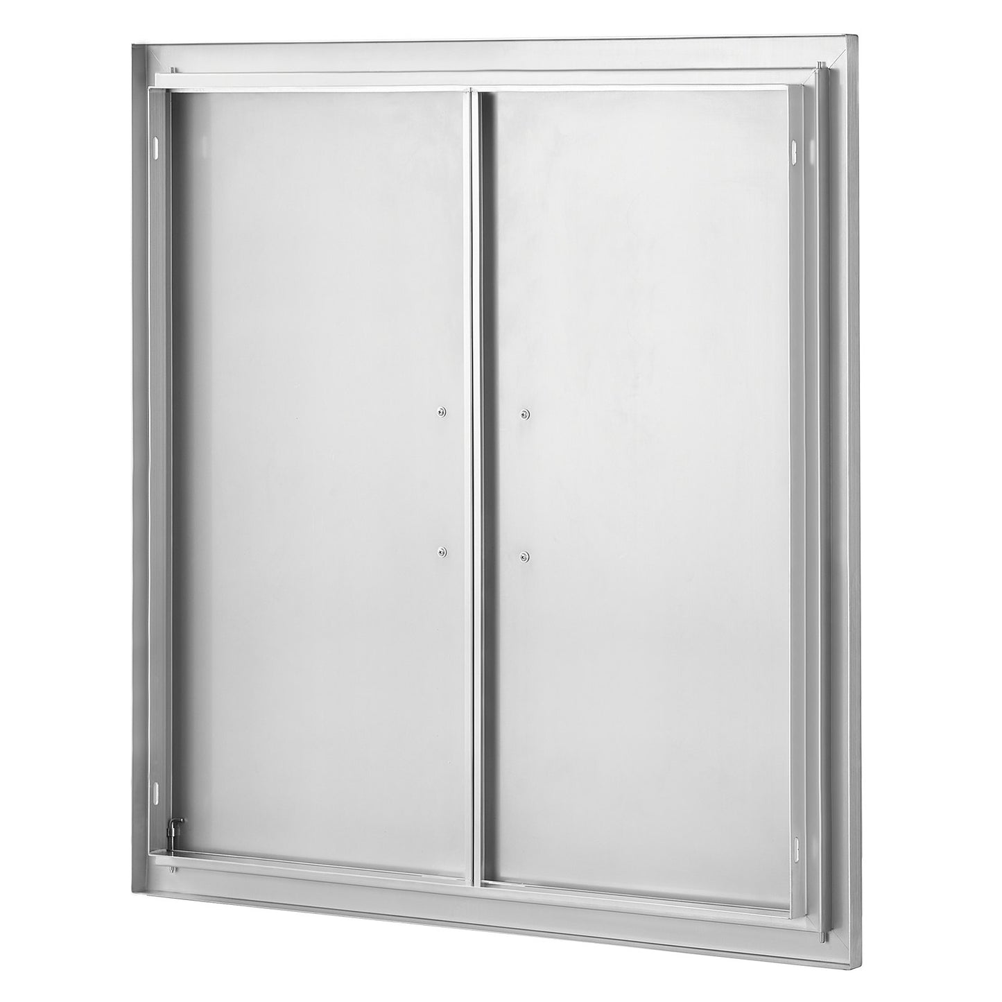 BBQ access door, 790x790 mm double outdoor kitchen door, stainless steel recessed door, vertical wall door with handle, for BBQ Island, grill station, outdoor cabinet