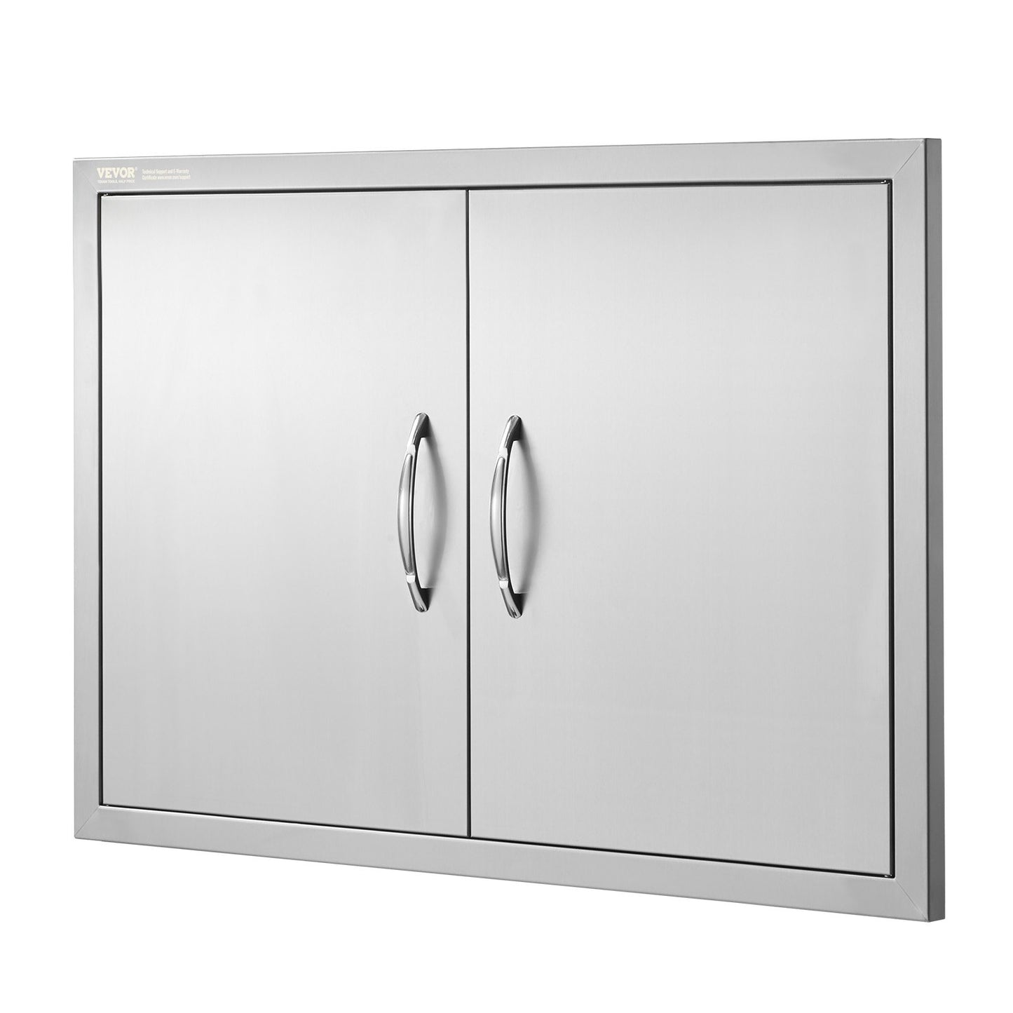 BBQ access door, 838x558 mm double outdoor kitchen door, stainless steel recessed door, vertical wall door with handle, for BBQ Island, grill station, outdoor cabinet