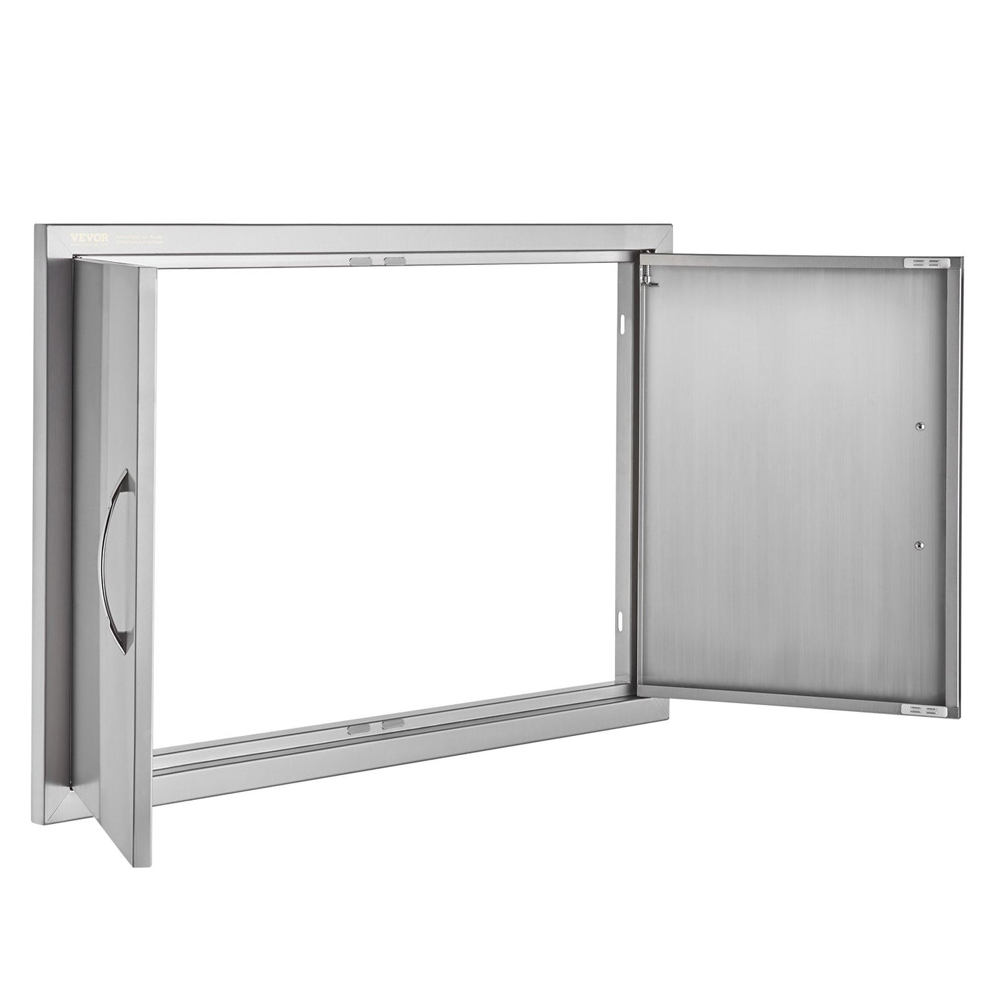 BBQ access door, 838x558 mm double outdoor kitchen door, stainless steel recessed door, vertical wall door with handle, for BBQ Island, grill station, outdoor cabinet