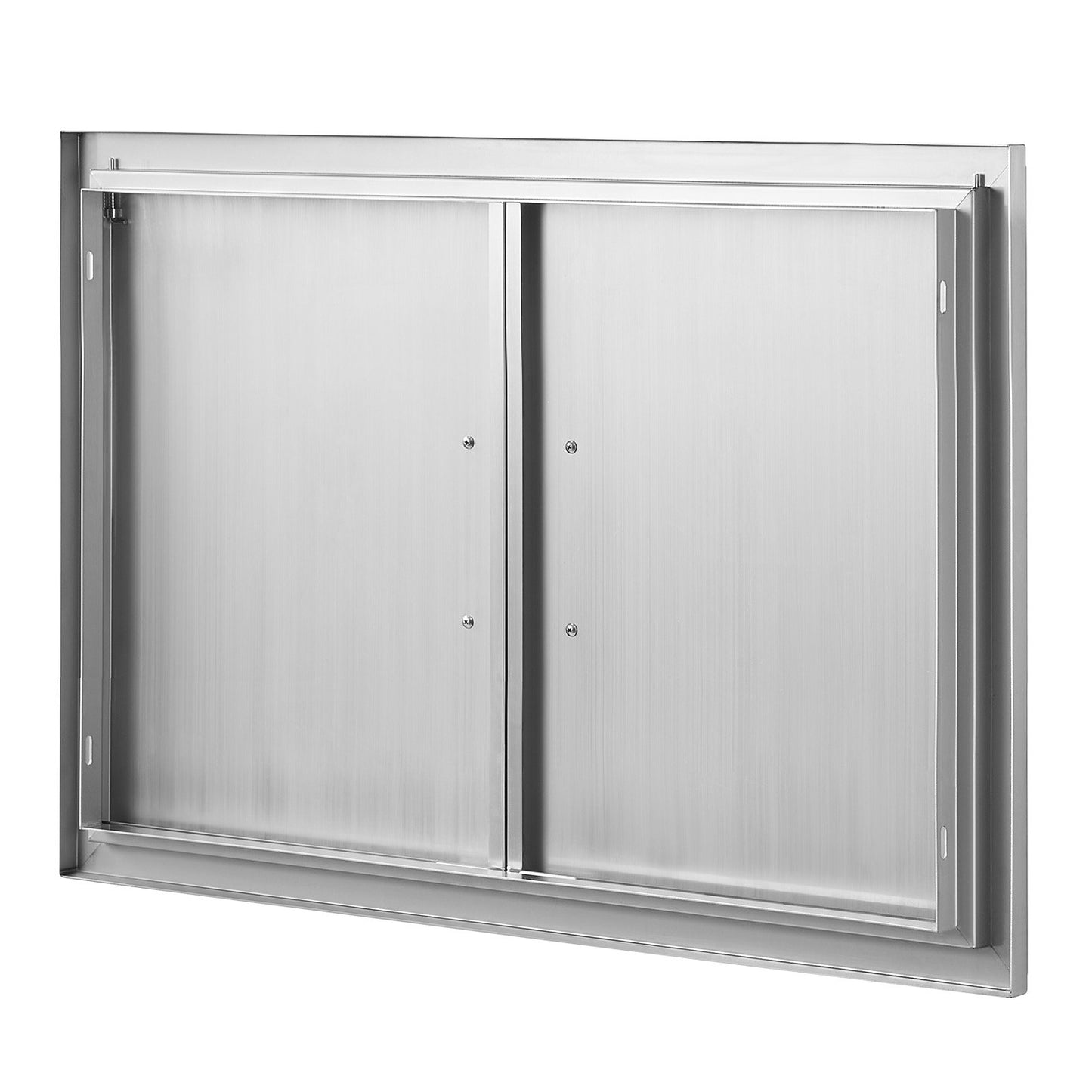 BBQ access door, 838x558 mm double outdoor kitchen door, stainless steel recessed door, vertical wall door with handle, for BBQ Island, grill station, outdoor cabinet