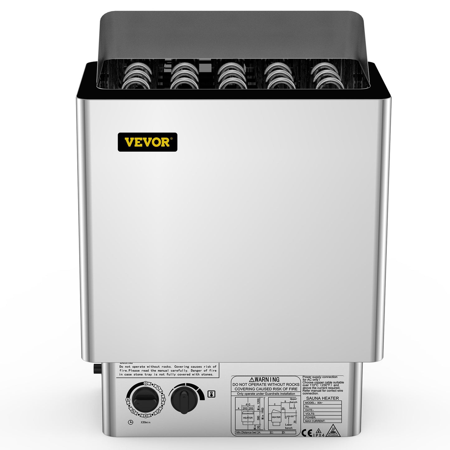 9KW Sauna Heater Stove 380V-415V Wet&Dry Electric Sauna Heater with Built-in Control Unit Stainless Steel Sauna Heater