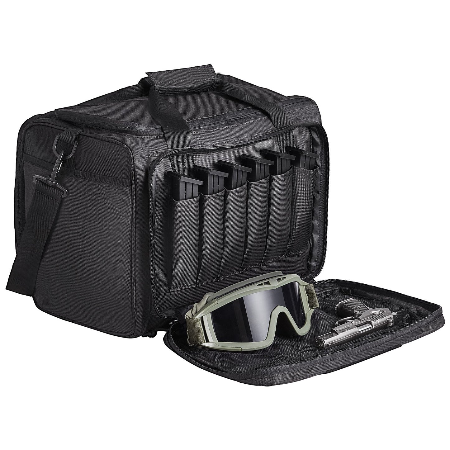 Range Bag för 3 Pistols Tactical Gun Range Bag Single Shoulder Strip Svart