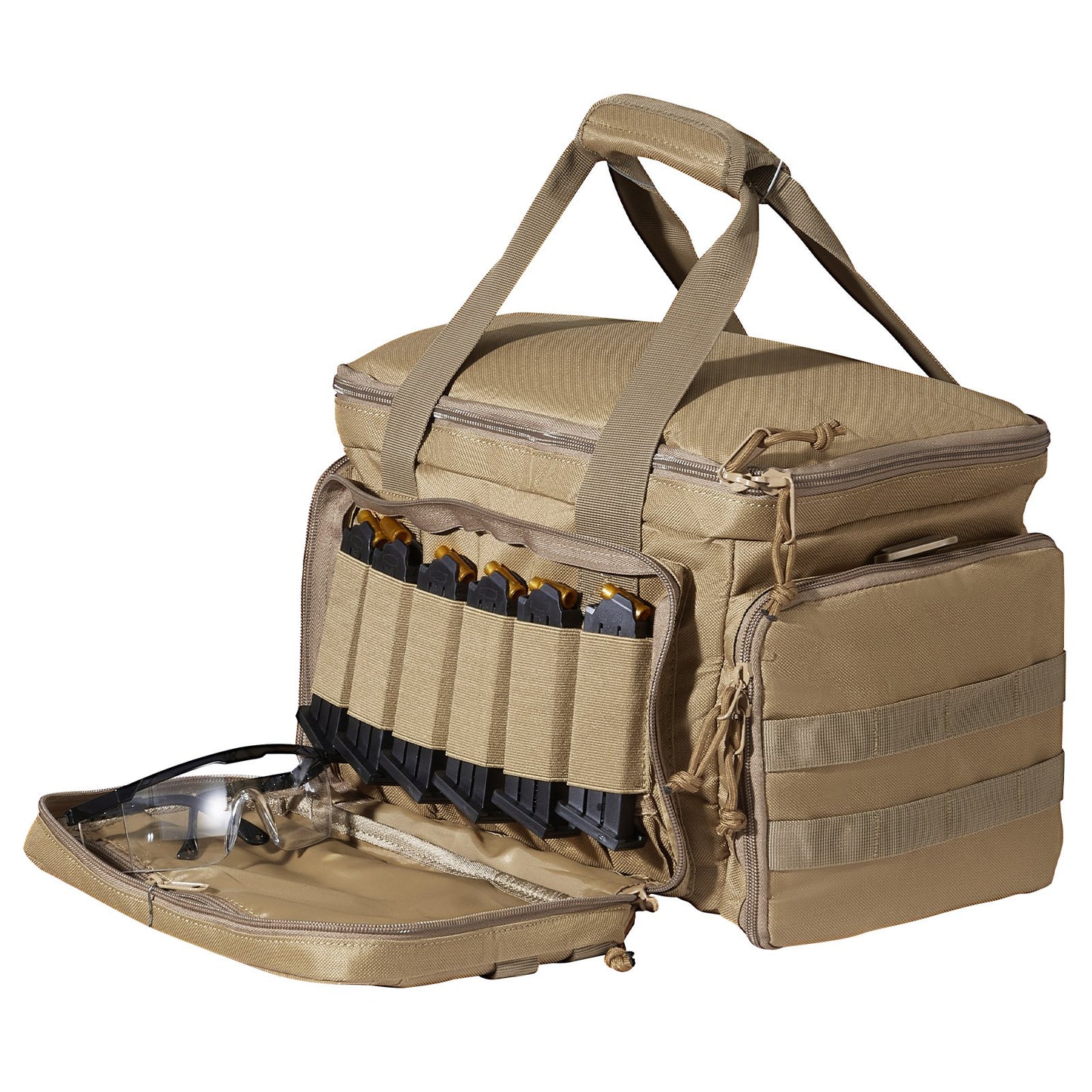 Range Bag för 4 Pistols Tactical Gun Range Bag Enkel axelremsa Brun