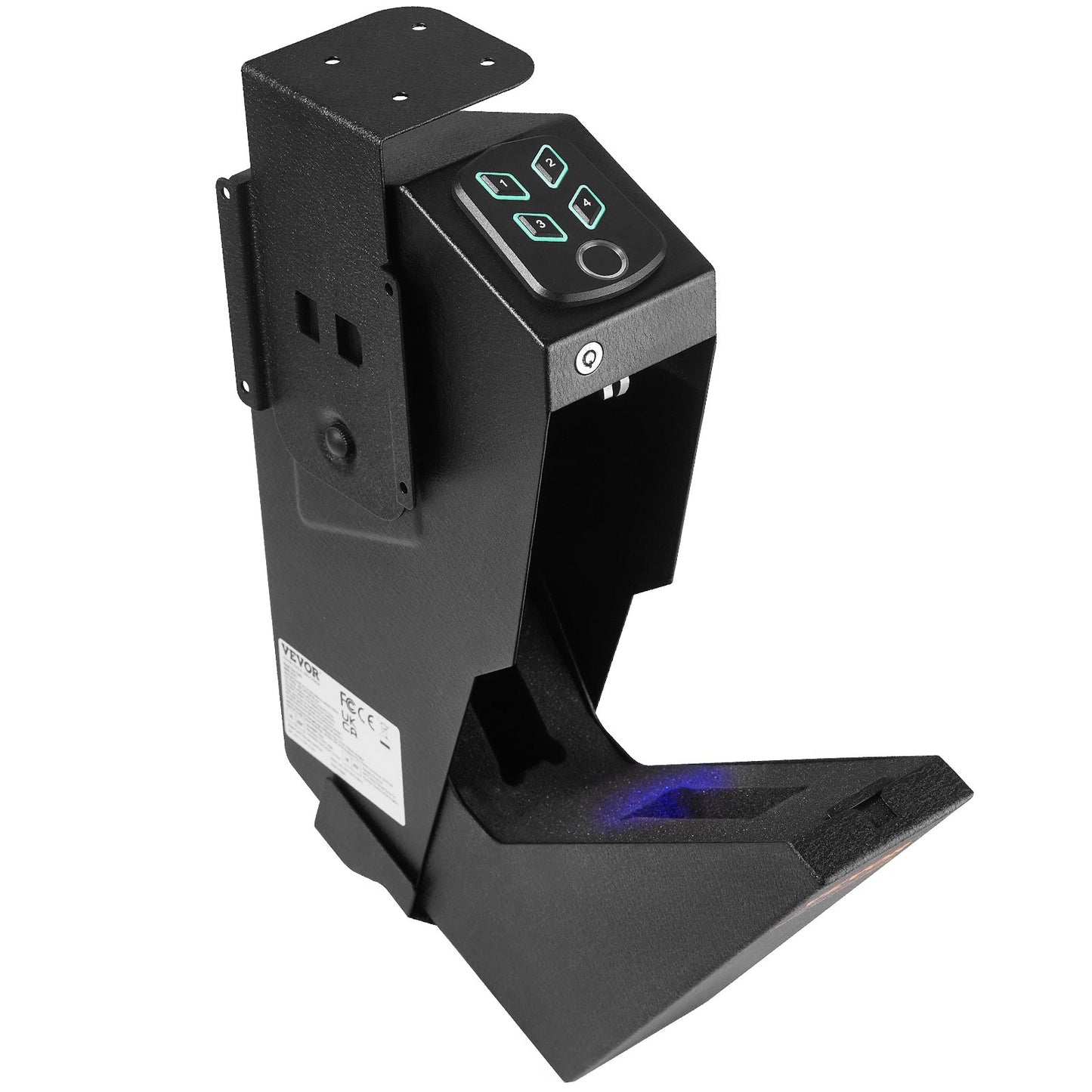 Montierter Waffentresor für Pistolen Biometrischer Waffentresor 3 Zugriffswege für 1 Pistole