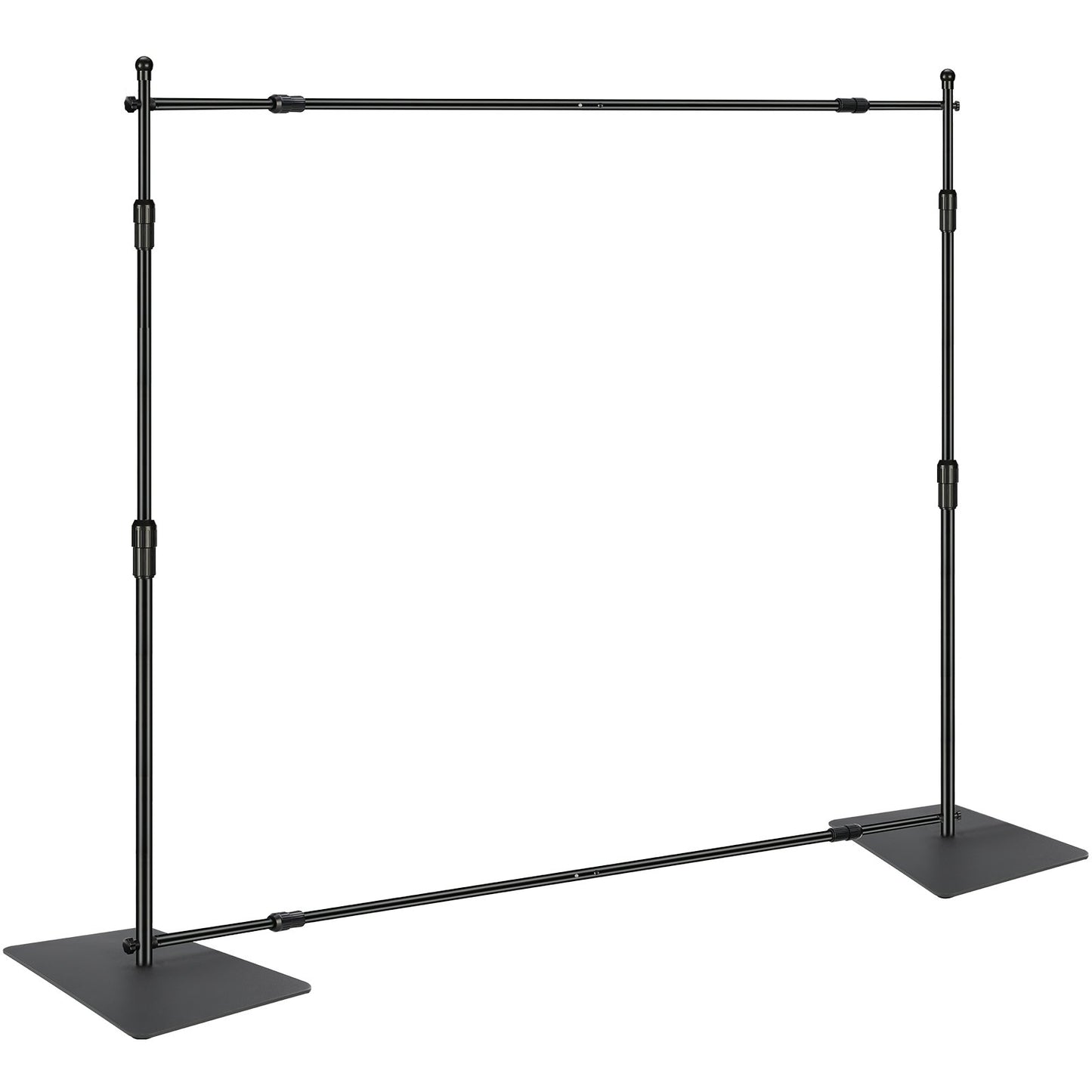 10ft x 10ft rör- och draperingsats, kraftigt bakgrundsställ med bas i kolstål, justerbart stöd för bakgrund med 6 klämmor och en bärväska för bröllop, fest, evenemang, fotografering och utställning