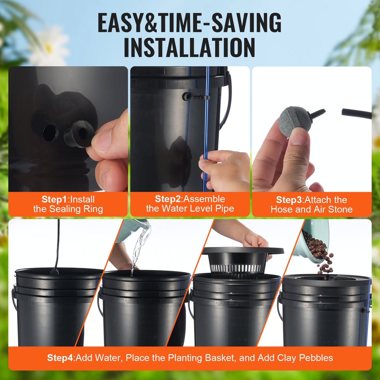 DWC Hydroponics Grow System Djupvattenkultur med toppdropp 1 hink 5Gal