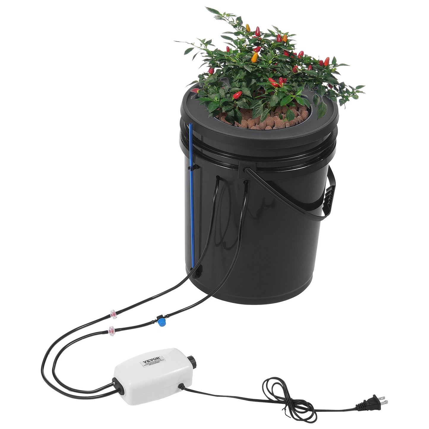 DWC Hydroponics Grow System Djupvattenkultur med toppdropp 1 hink 5Gal