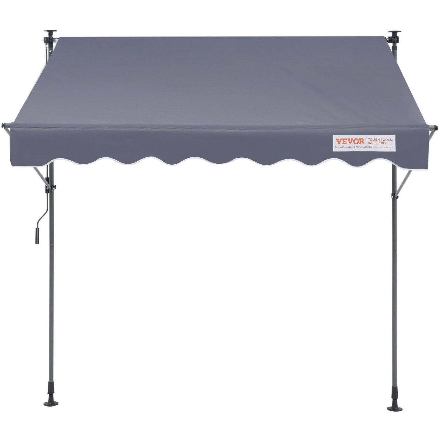 Manuell infällbar markis, 118" utfällbar uteplats markis solskydd, justerbar uteplats dörr Fönster markis kapell med 39" solskyddsgardin för bakgård, trädgård, balkong