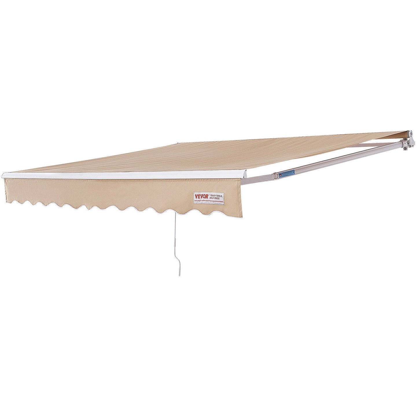 Manual Retractable Awning, 10 x 8 ft Patio Awning Retractable Sun Shade, Waterproof Polyester Patio Door Window Awning Sunshade with Crank for Backyard, Balcony