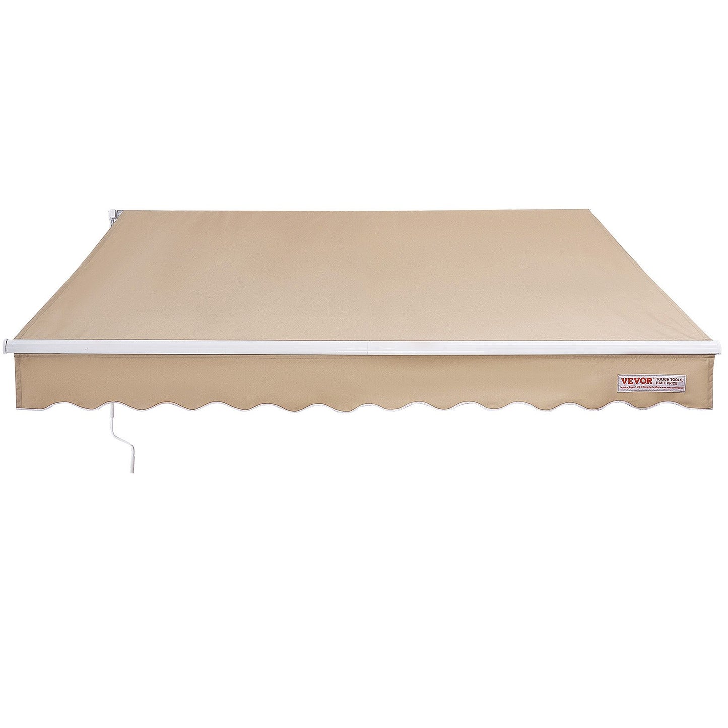 Manual Retractable Awning, 10 x 8 ft Patio Awning Retractable Sun Shade, Waterproof Polyester Patio Door Window Awning Sunshade with Crank for Backyard, Balcony
